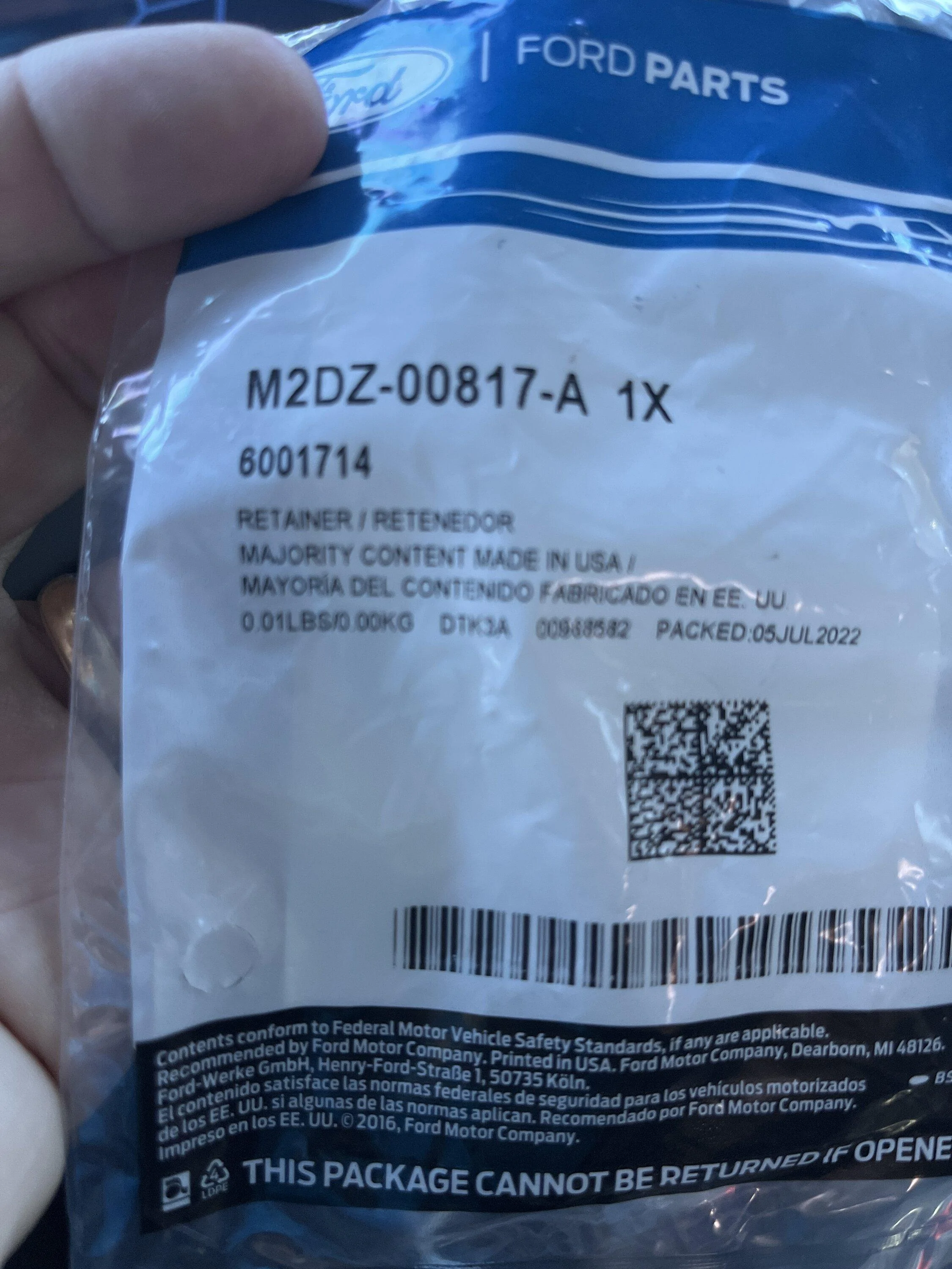Ford Bronco Soft Top rear window clip part number imag