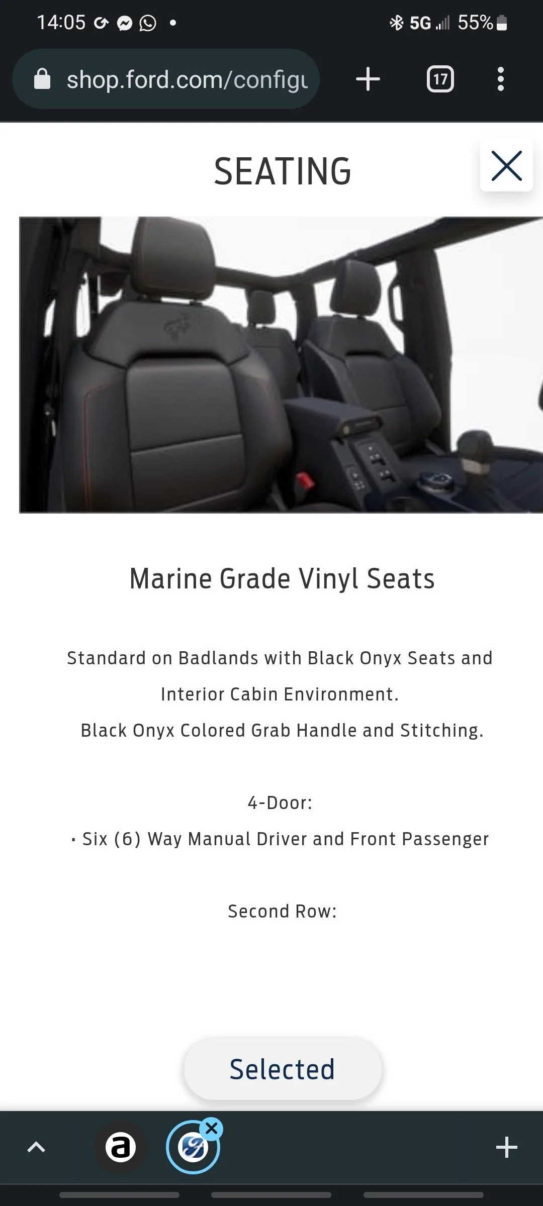 Ford Bronco 2023 Badlands interior Screenshot_20220923-140519_Chrom