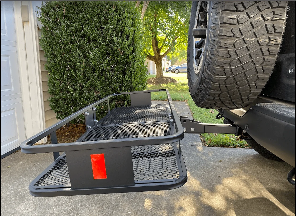 Ford Bronco Curt Folding Hitch Mounted Basket through Ford 1663963219507