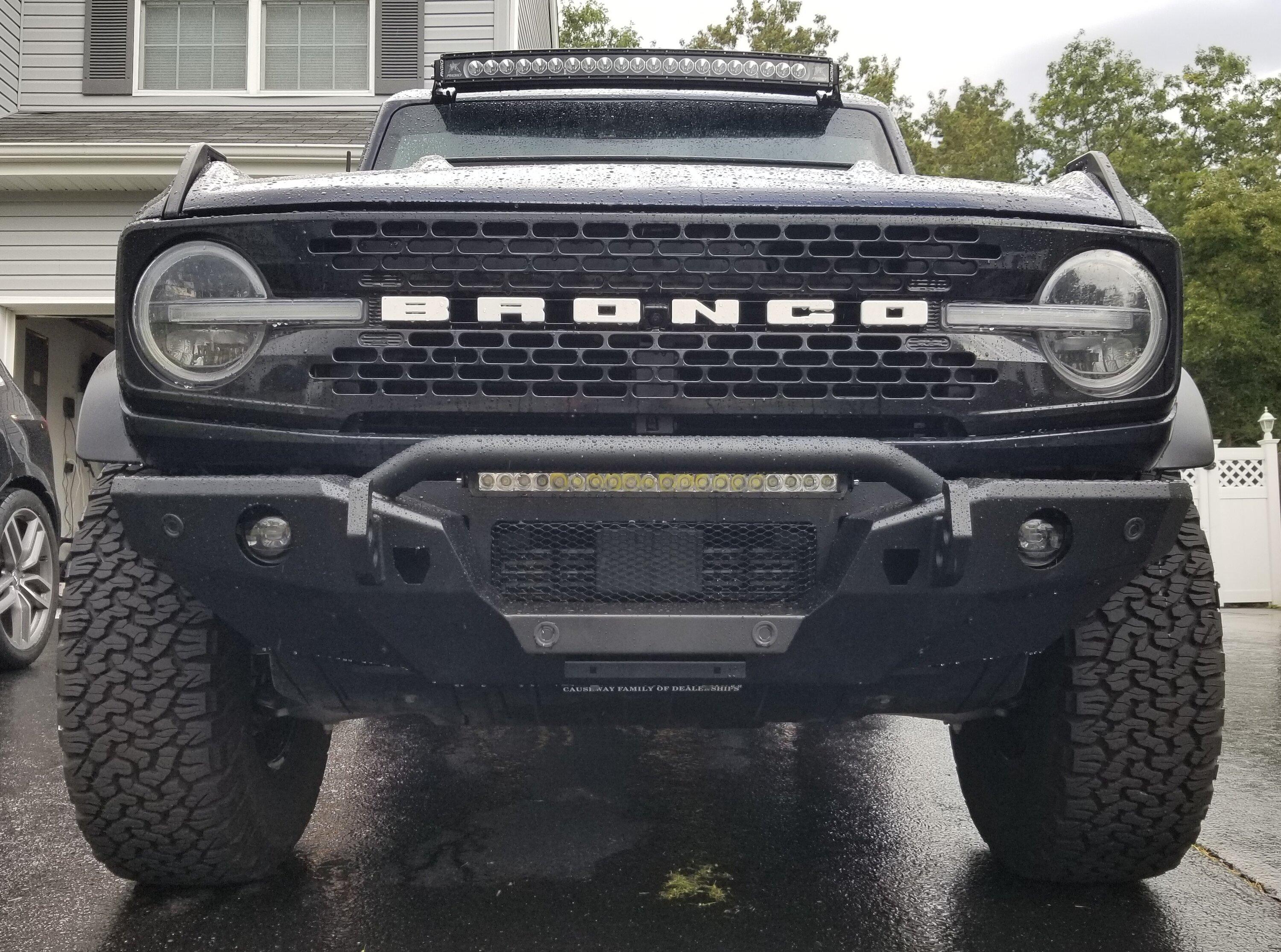 Ford Bronco HAVOC Steel Bender Front Bumper Installed 20220925_164849