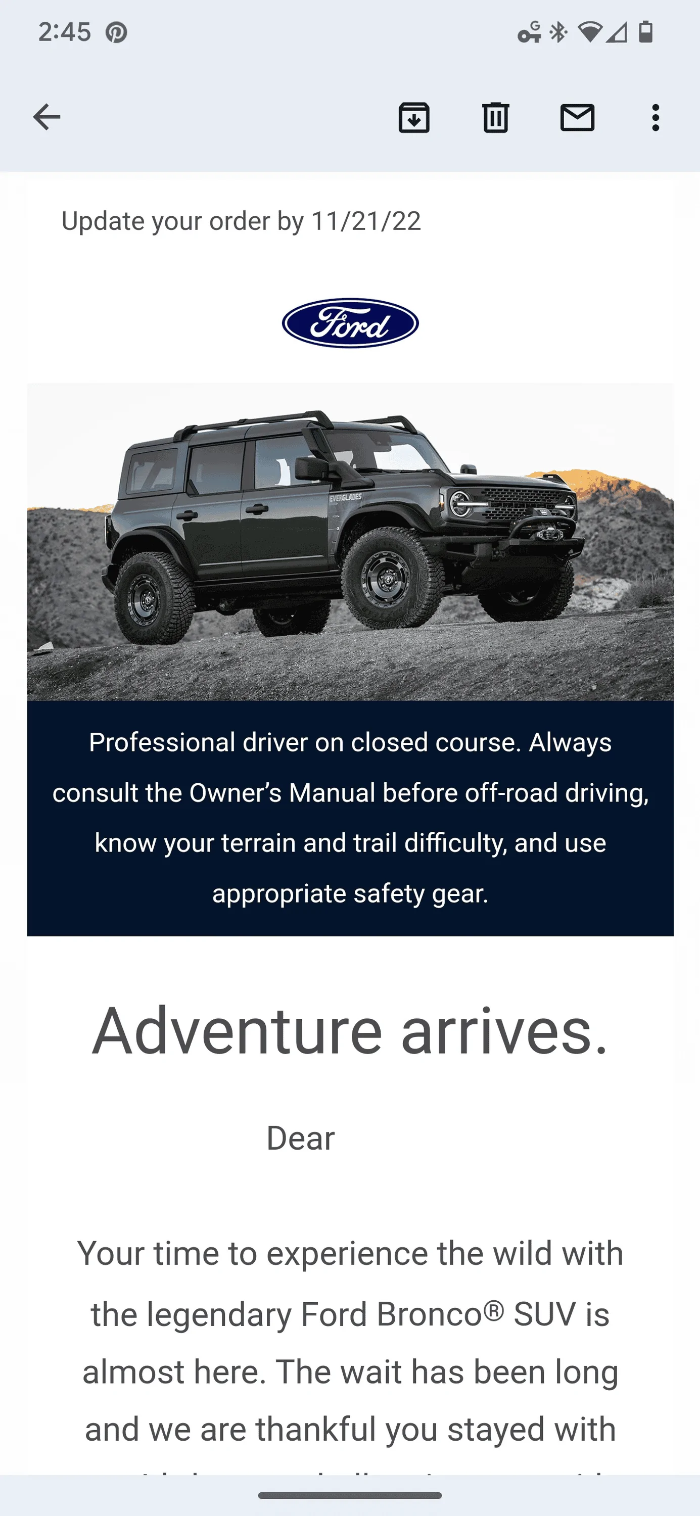 Ford Bronco Dealer reordering schedule Screenshot_20220921-144550~2