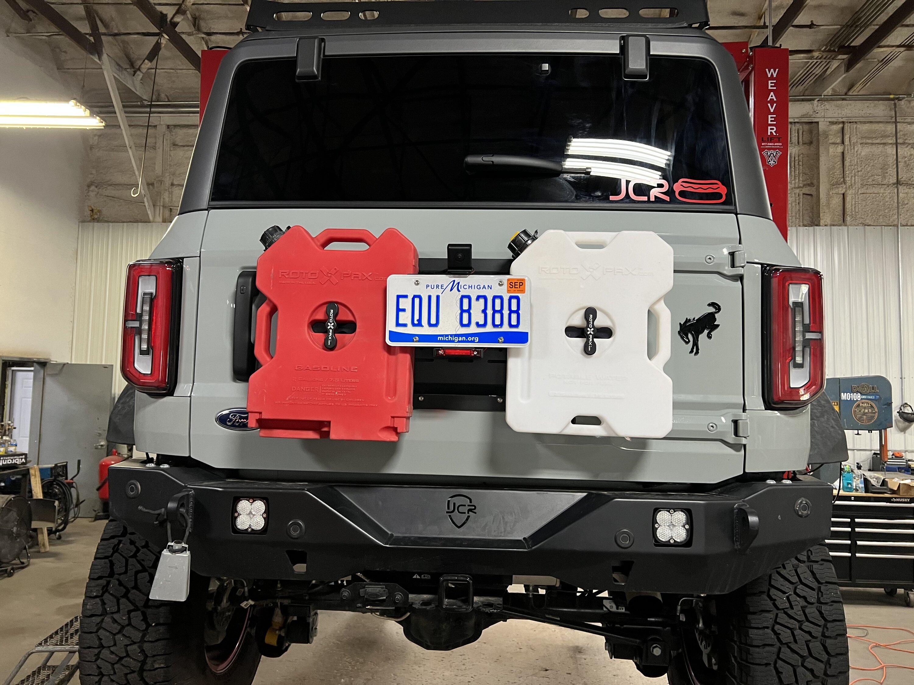 Ford Bronco JcrOffroad Trailgate plate prototype. EEECAF75-5297-46C0-BA1E-B859346D11B1