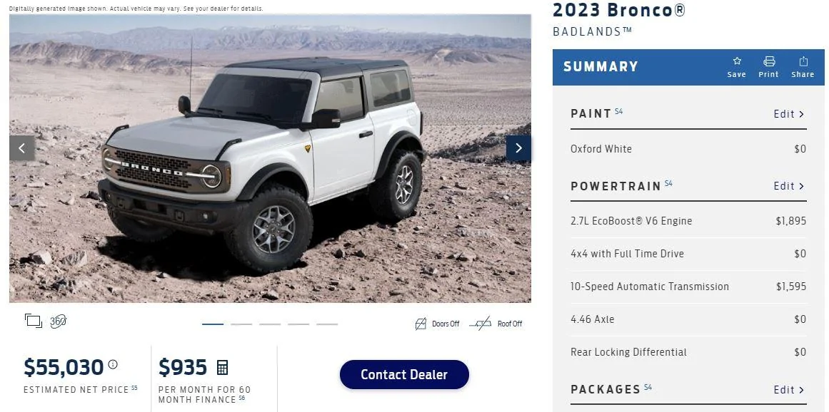 Ford Bronco Jeep is trying Bronco Price Comparison 9-28-2022
