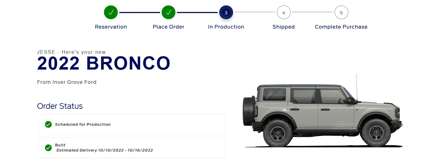 Ford Bronco 9/19/22 Build Week 1664542876212