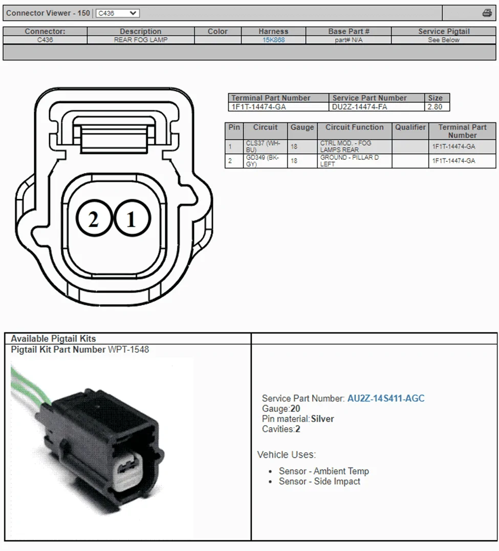 Ford Bronco Installing Rear Fog/Chase Light Using Factory Switch & Harness 1664889614438