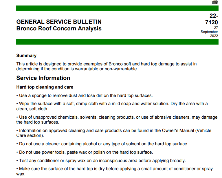 Ford Bronco Bronco TSB and SSM Notices 1664984827691