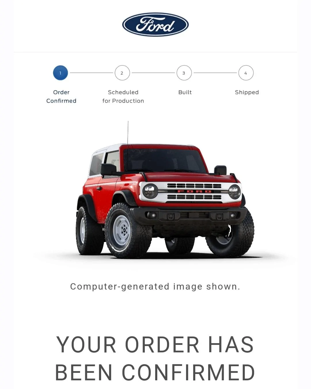 Ford Bronco My Bronco Heritage Limited Edition order confirmed Screenshot_20221005-054353_Gmail