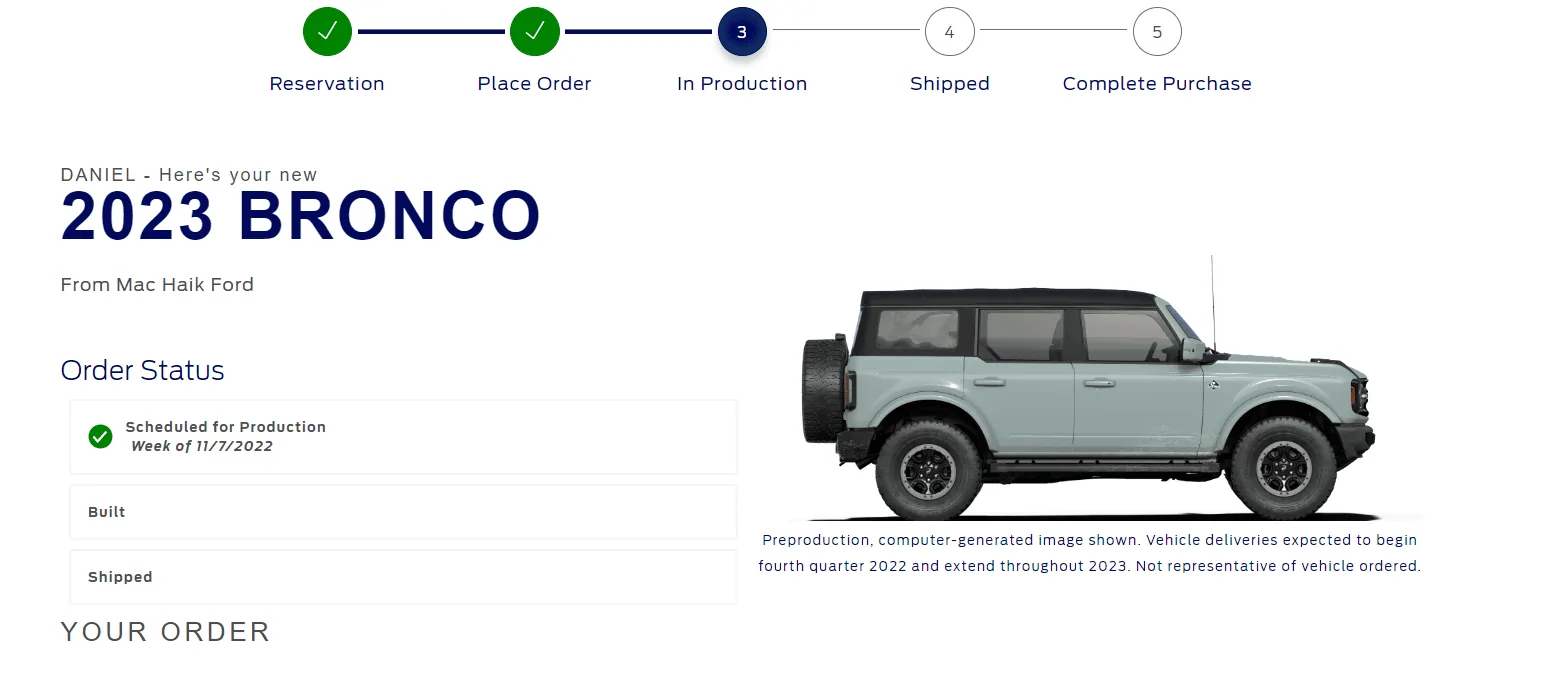 Ford Bronco 11/7/22 Build Week w/ Spreadsheet 1665068931629