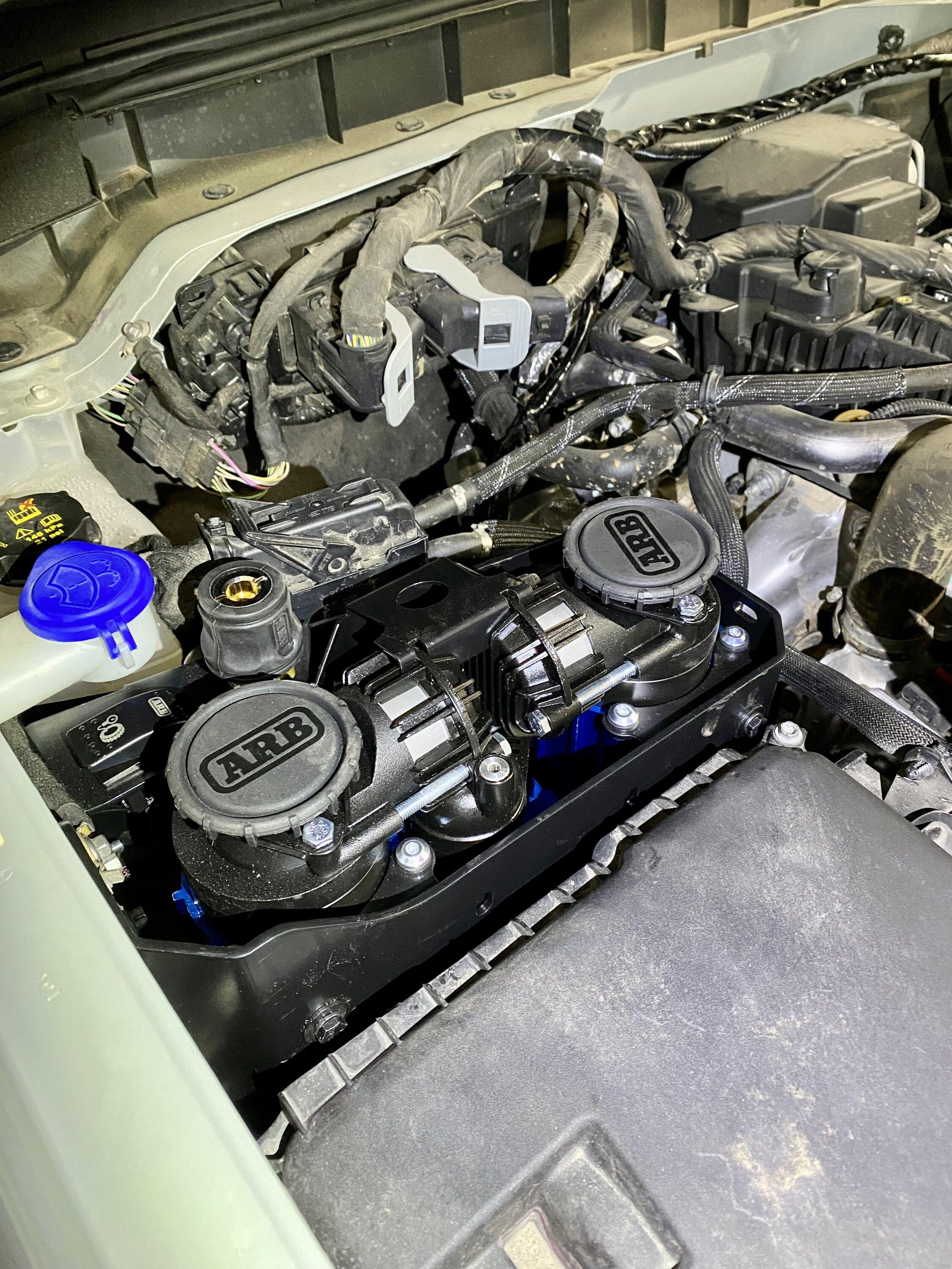 Ford Bronco Installing the Grimm dual ARB compressor mount in a 2.3 1