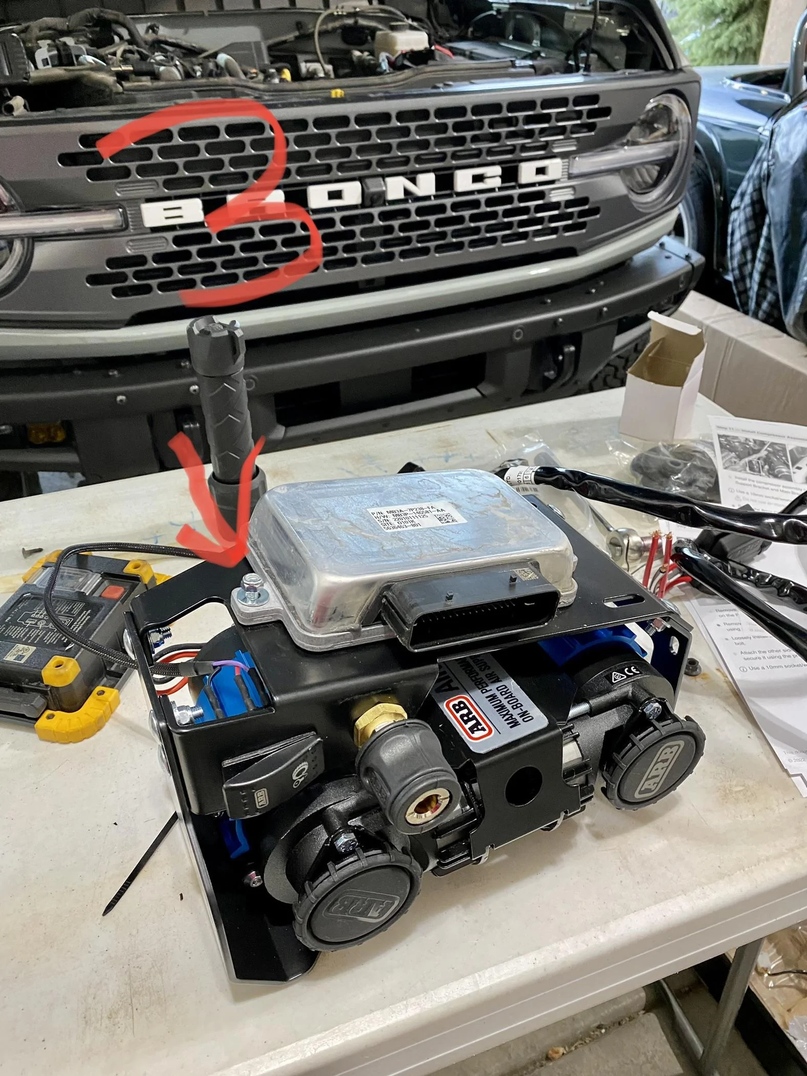 Ford Bronco Installing the Grimm dual ARB compressor mount in a 2.3 3