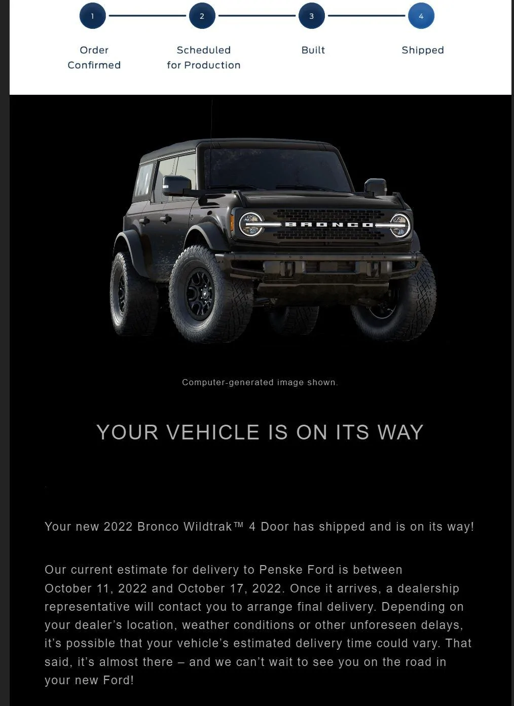 Ford Bronco 8/8/22 Build Week Group. wildtrack1