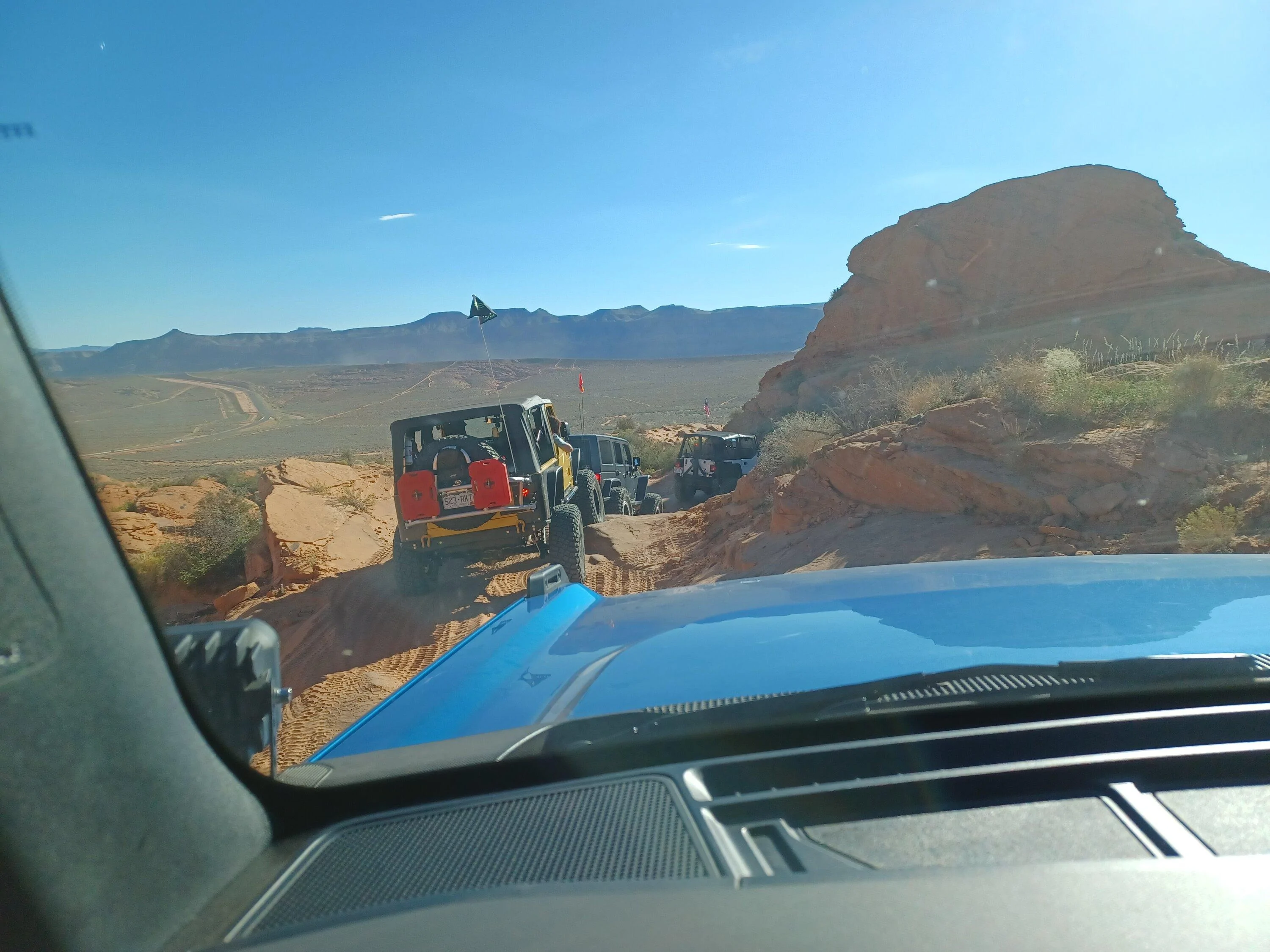 Ford Bronco My Basesquatch on 37s doing Trail Hero at Sand Hollow.  Plan B , and Double Sammy 20221007_100319