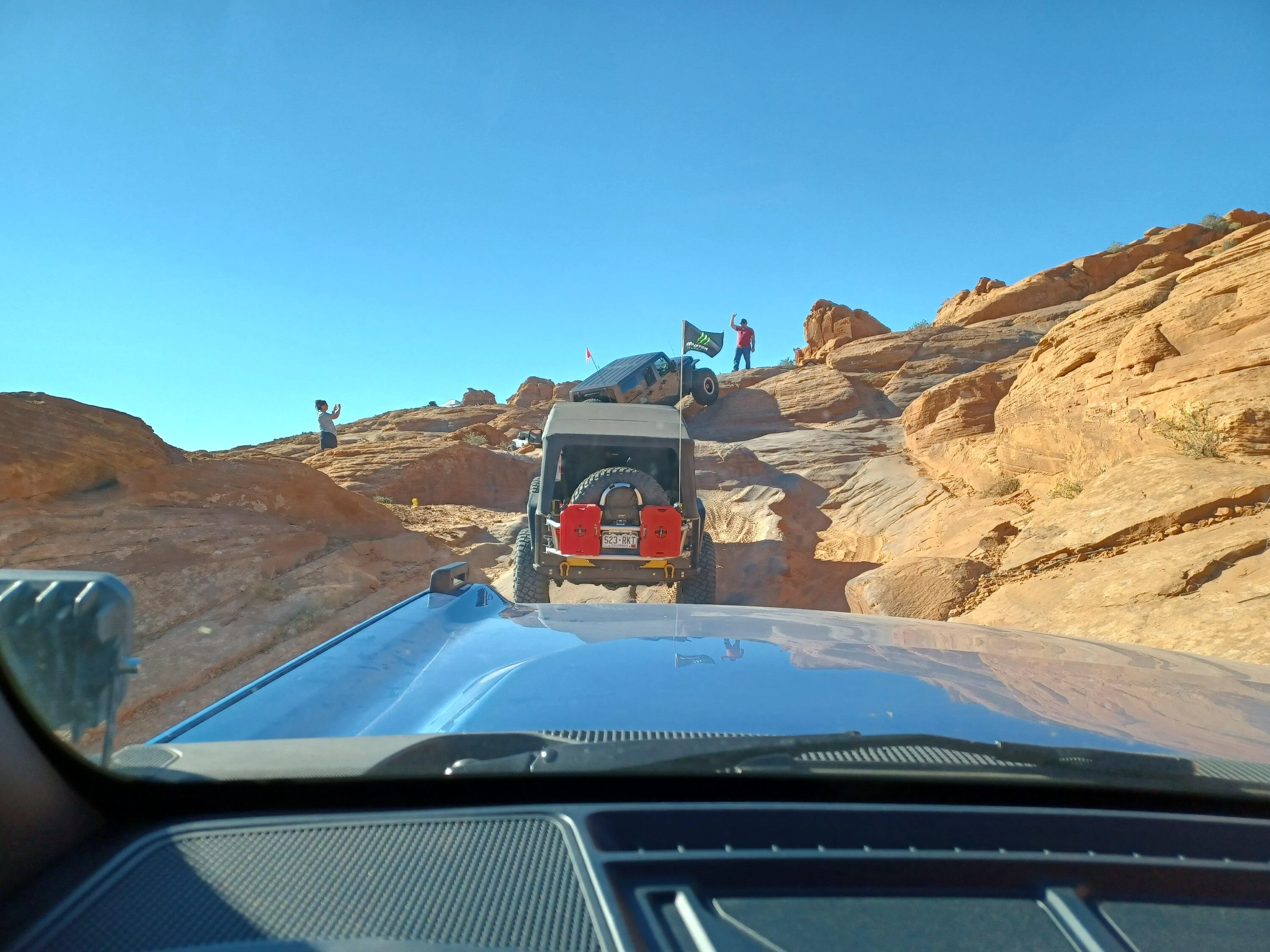 Ford Bronco My Basesquatch on 37s doing Trail Hero at Sand Hollow.  Plan B , and Double Sammy 20221007_102124