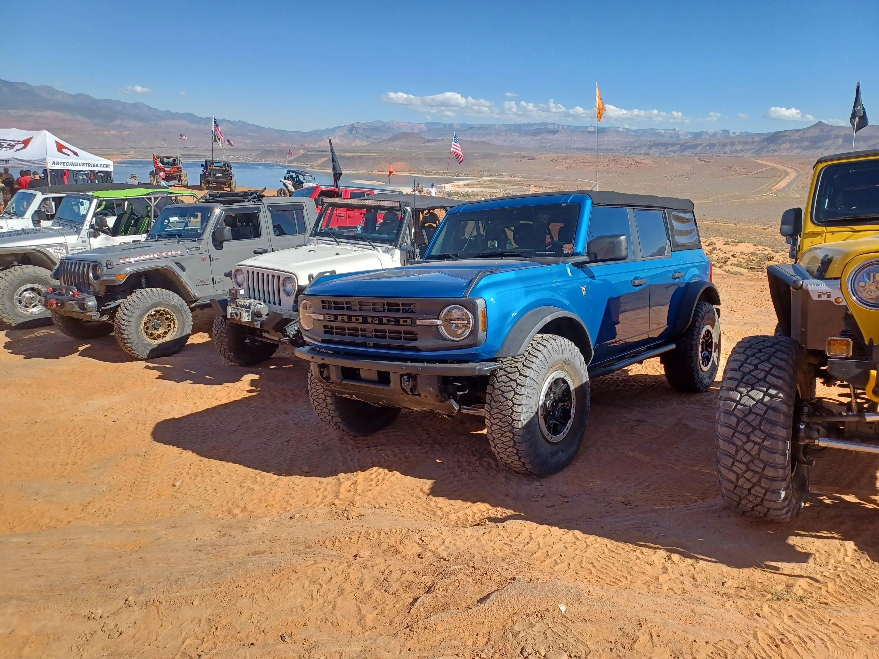 Ford Bronco My Basesquatch on 37s doing Trail Hero at Sand Hollow.  Plan B , and Double Sammy 20221007_114005