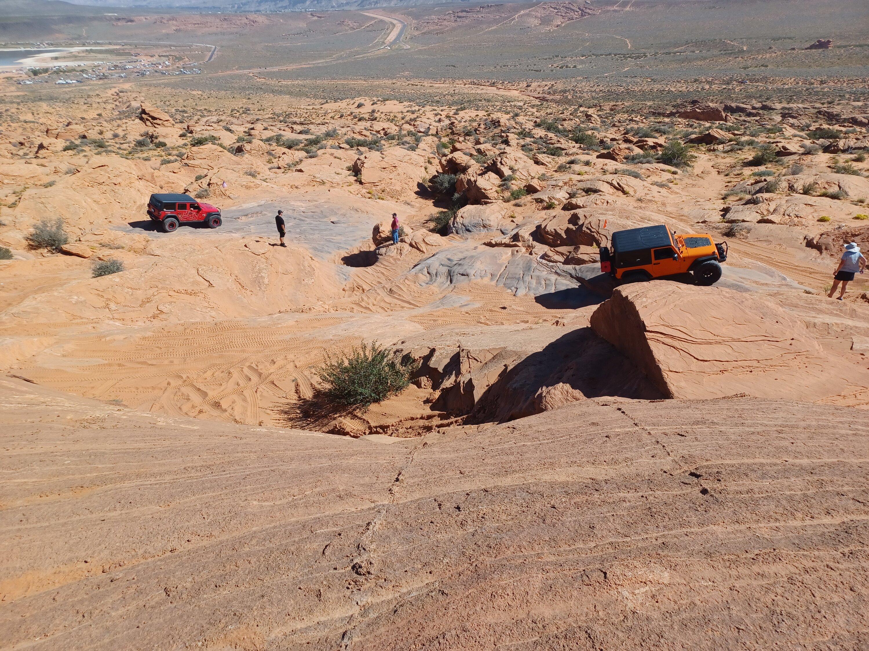 Ford Bronco My Basesquatch on 37s doing Trail Hero at Sand Hollow.  Plan B , and Double Sammy 20221007_120013