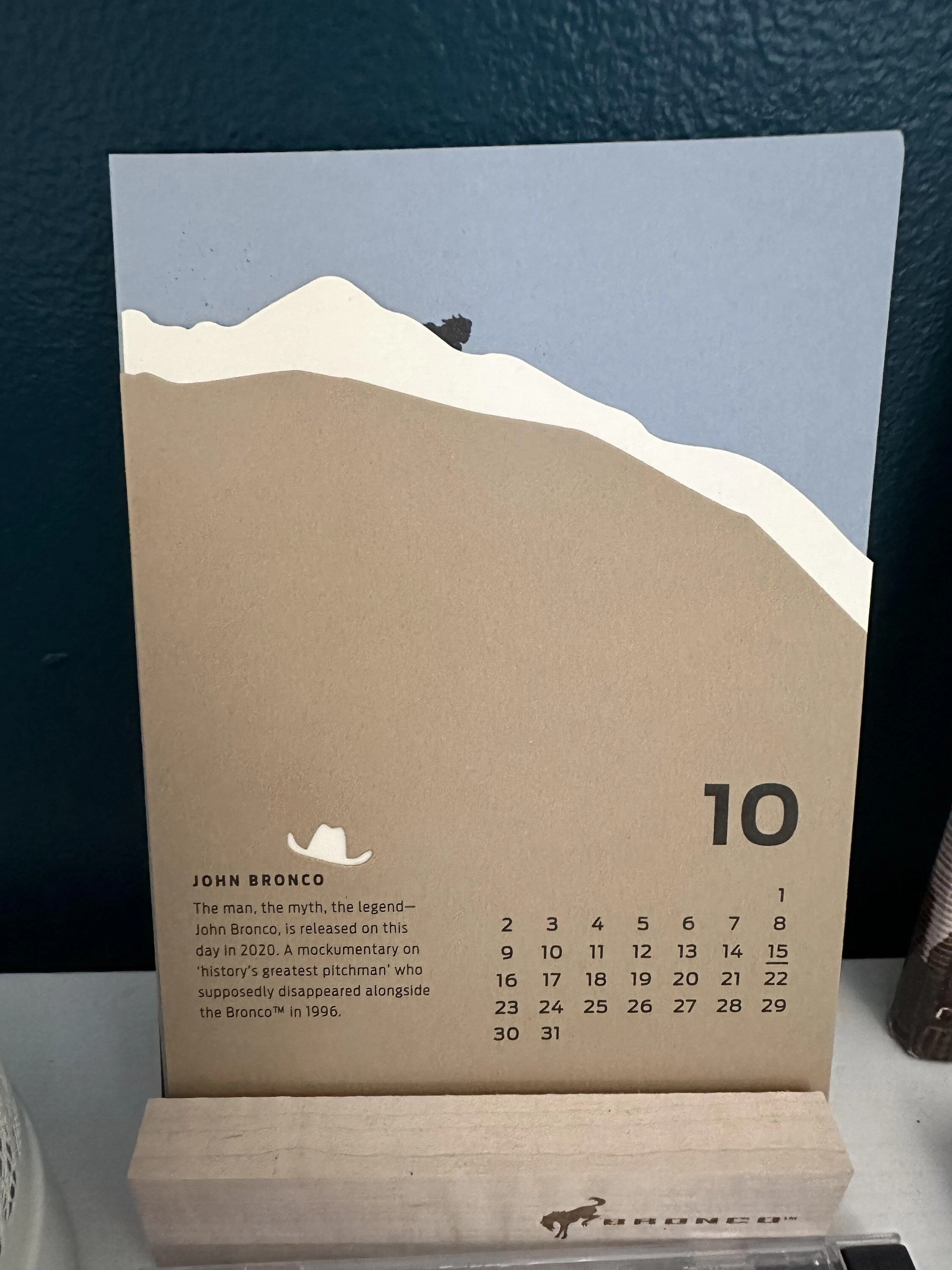 Ford Bronco Bronco Calendar Swag Gift Missing October 22-10-09 13-55-22 5663
