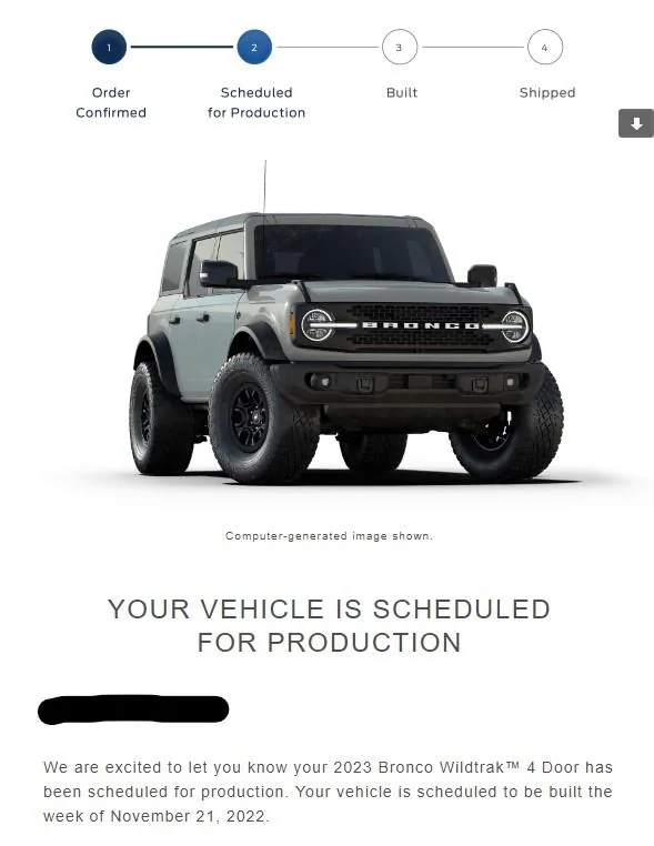 Ford Bronco 11/21/2022 Build Week w/Spreadsheet Screenshot 2022-10-10 094840