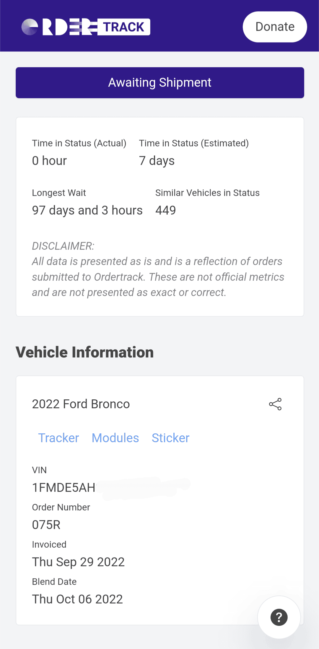 Ford Bronco Build week 10/3/22 Group Screenshot_20221012-085743