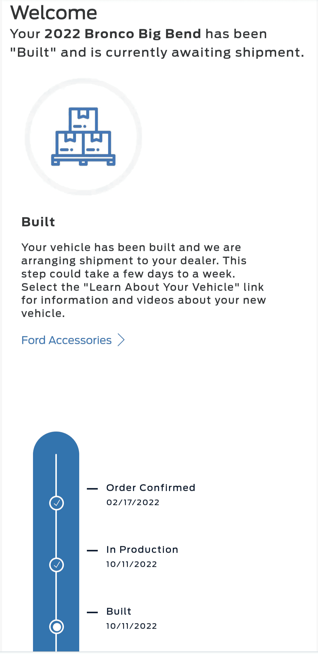 Ford Bronco Build week 10/3/22 Group Screenshot_20221012-085523