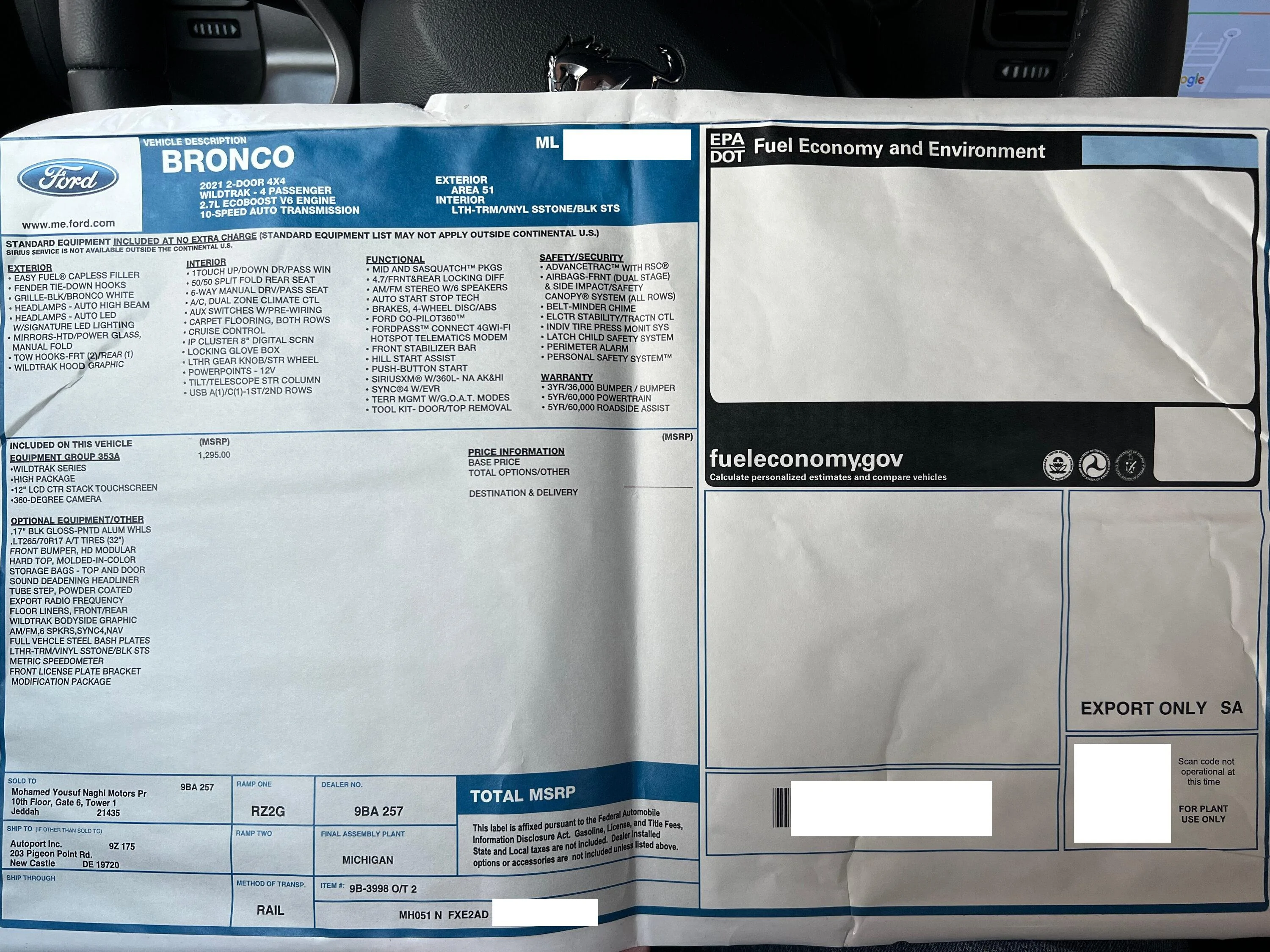 Ford Bronco 2021 Wildtrak without Front & Rear lockers IMG_2186