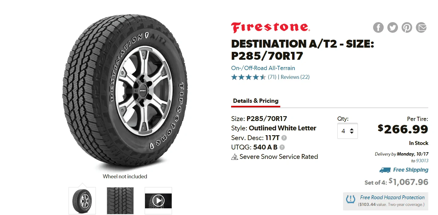 Ford Bronco Lower budget tires? 1665675700937