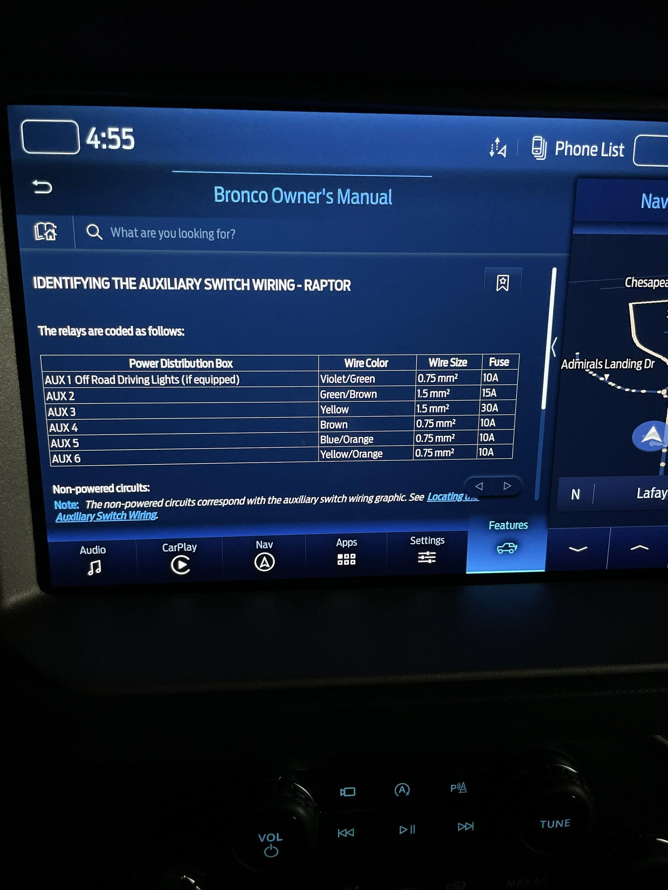 Ford Bronco Aux 1 - Lighting  Use Questions imag