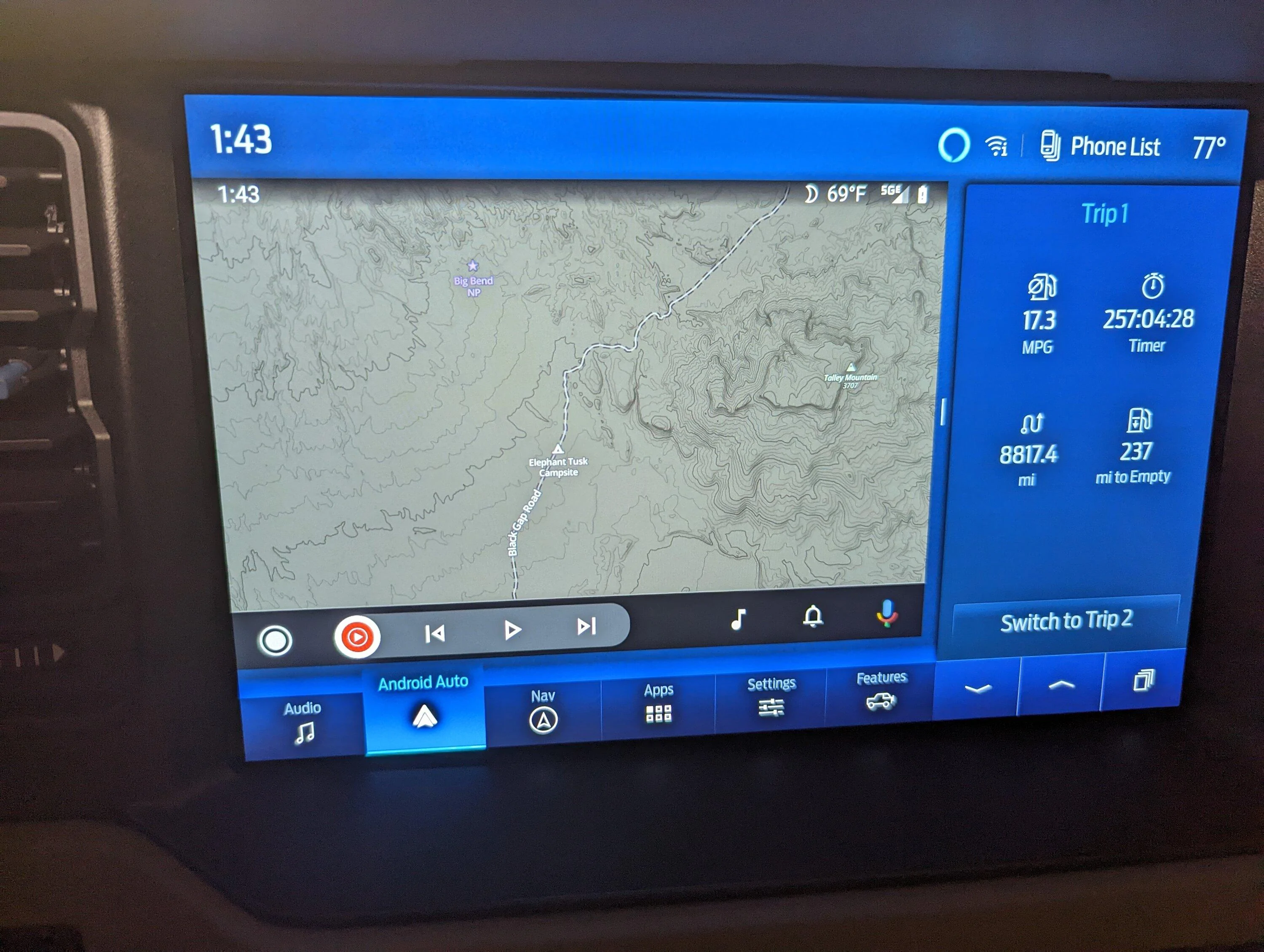 Ford Bronco Gaia GPS off road maps x Android Auto Compatibility PXL_20221014_064306268