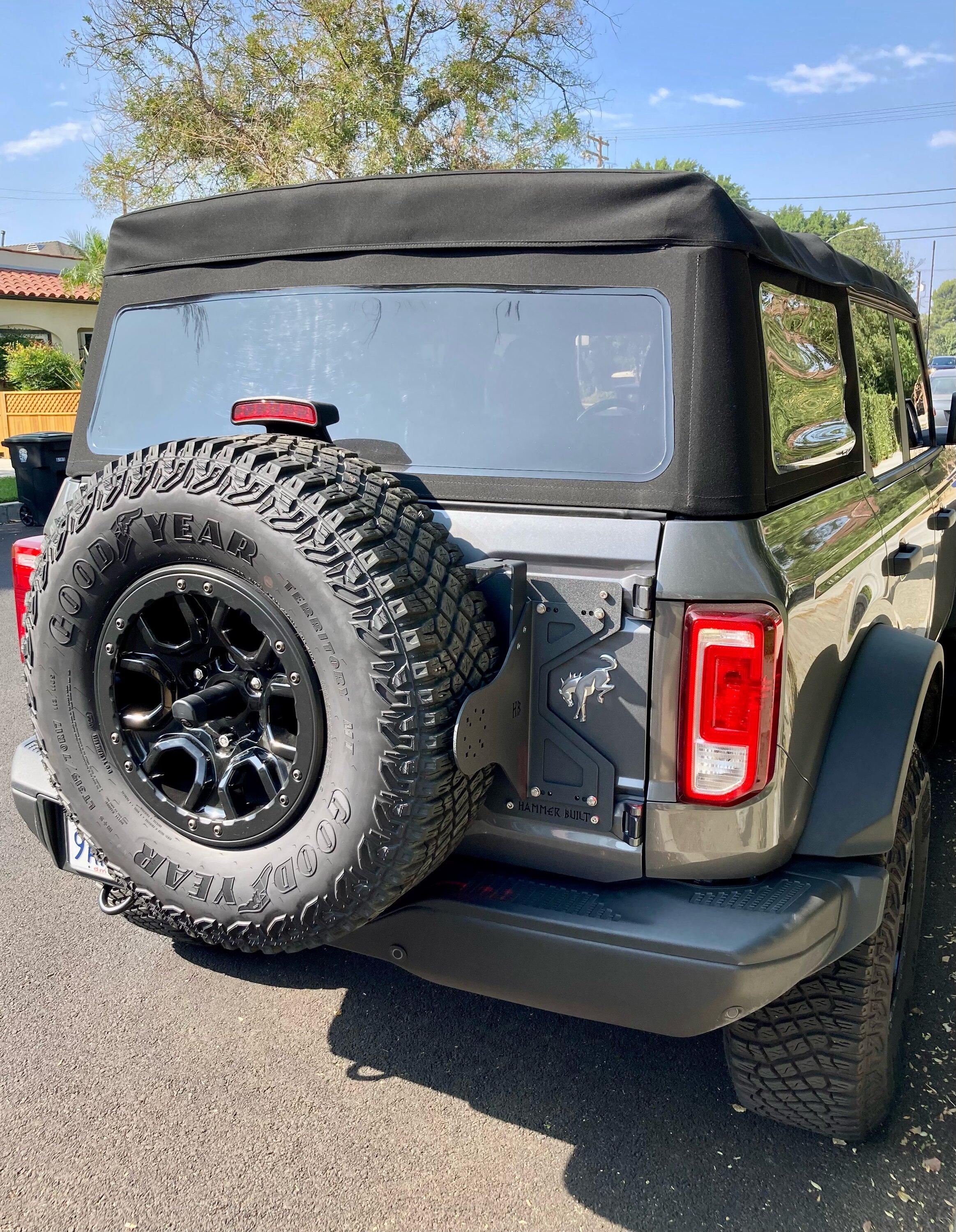 Ford Bronco Raptor Tailgate Hinges installed with Hammerbilt Bracket IMG_6738