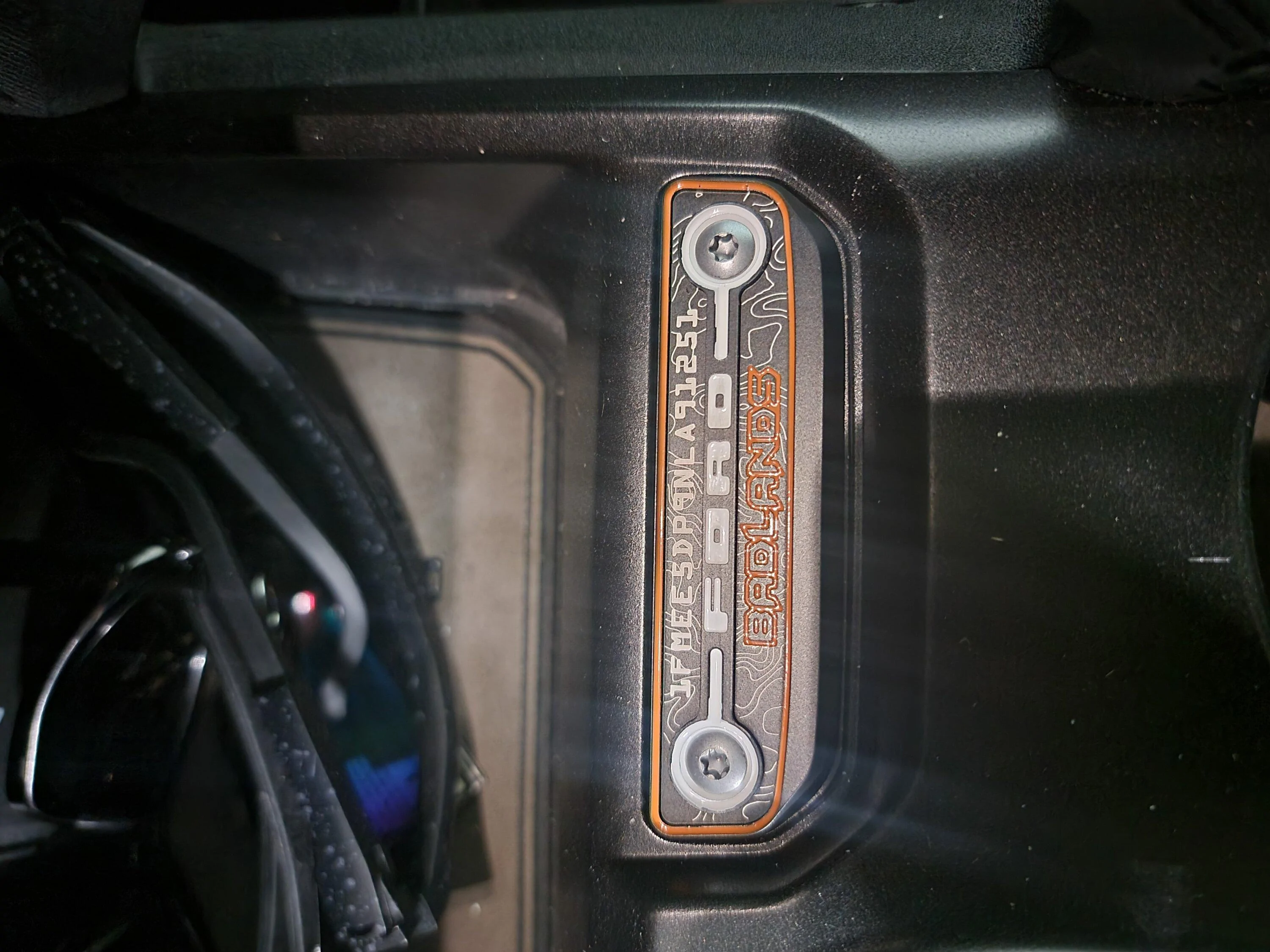 Ford Bronco AR | BADLANDS Center Console VIN Plate 20221017_190117