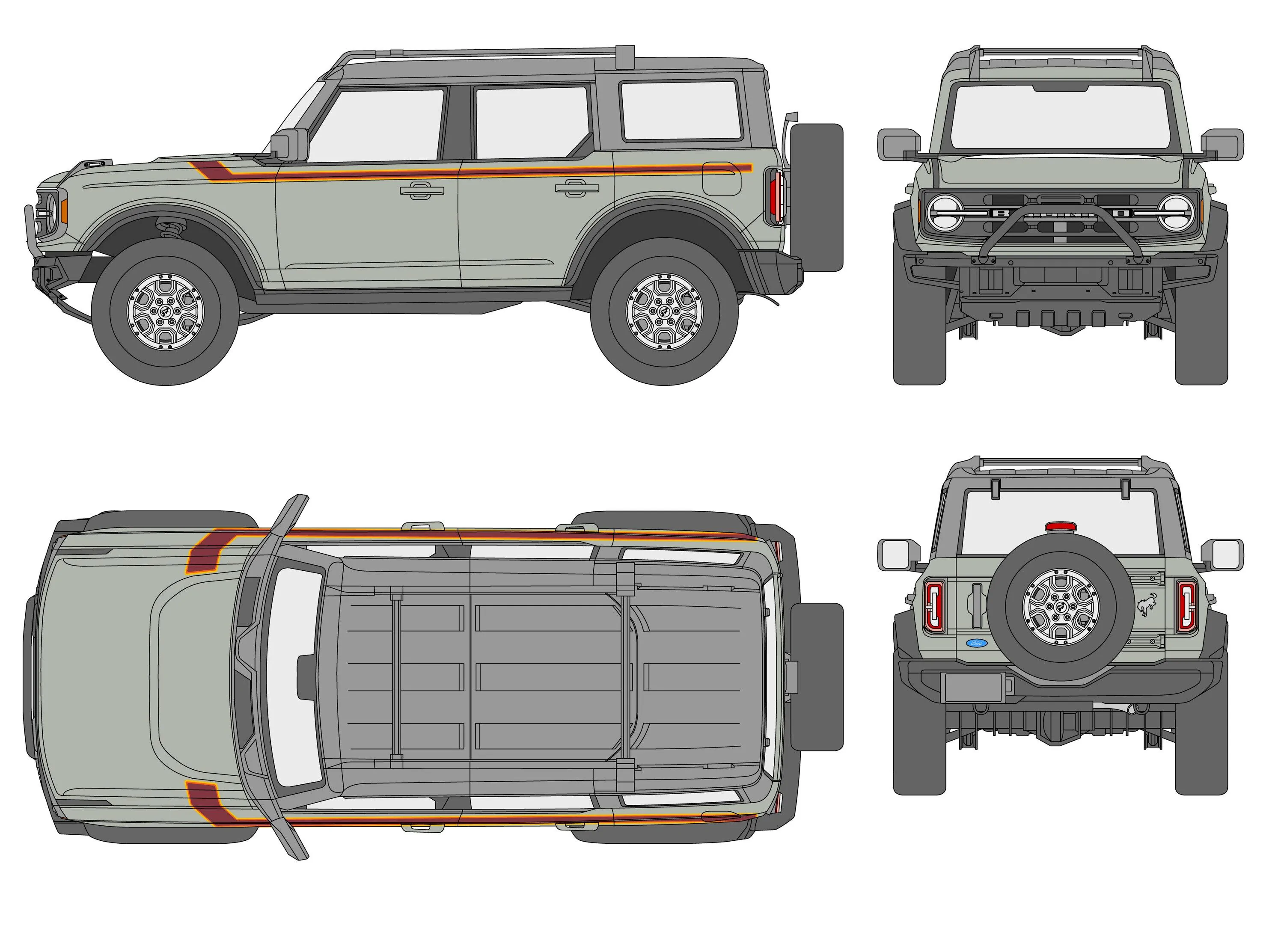 Ford Bronco Wasn't there a custom graphics thread? Ford Bronco - Stripes1-01