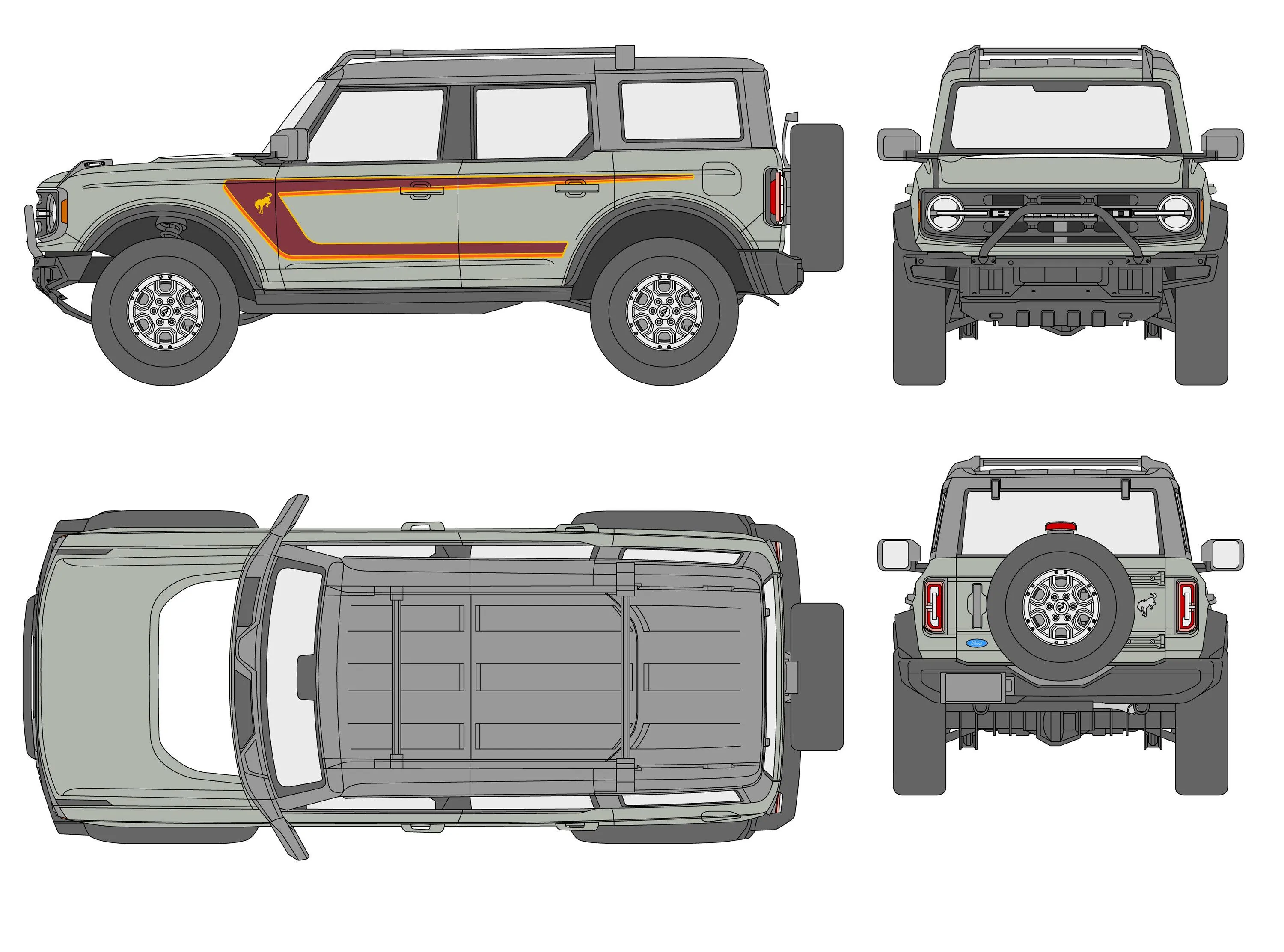 Ford Bronco Wasn't there a custom graphics thread? Ford Bronco - Stripes1-02-01