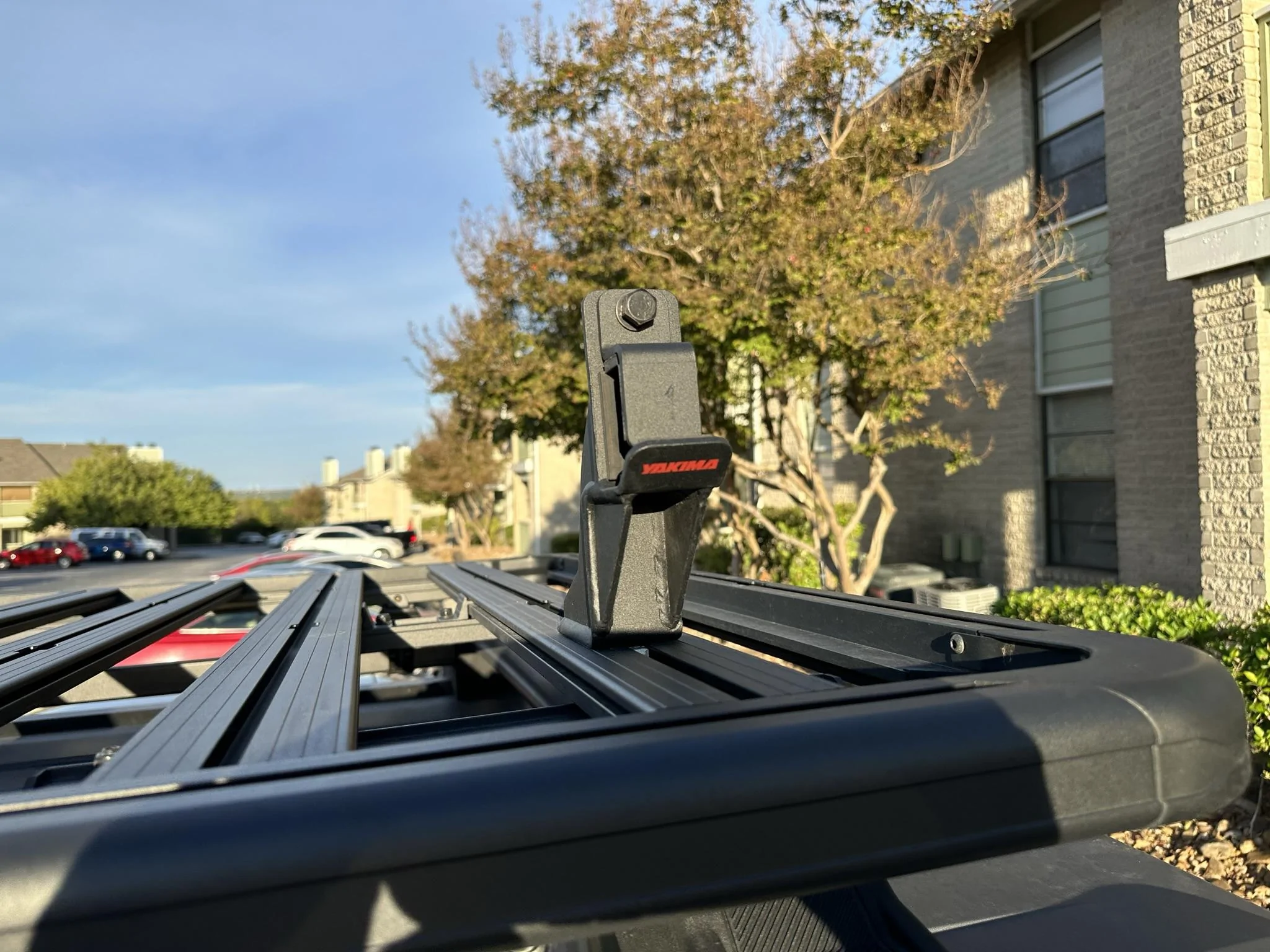 Ford Bronco Complete Yakima LockNLoad Large Platform setup for OEM rails. IMG_2334