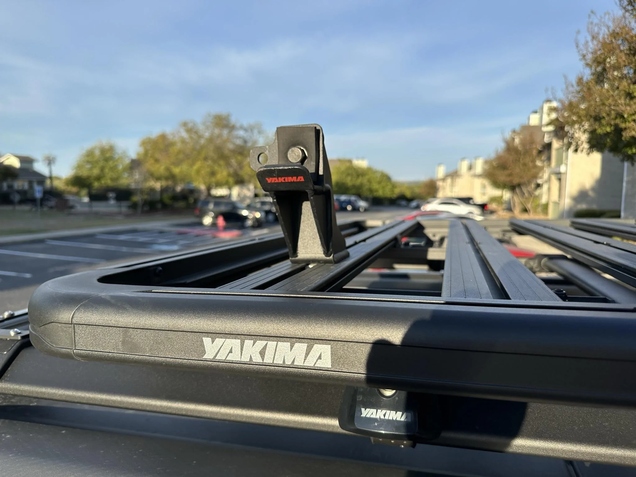 Ford Bronco Complete Yakima LockNLoad Large Platform setup for OEM rails. IMG_2335