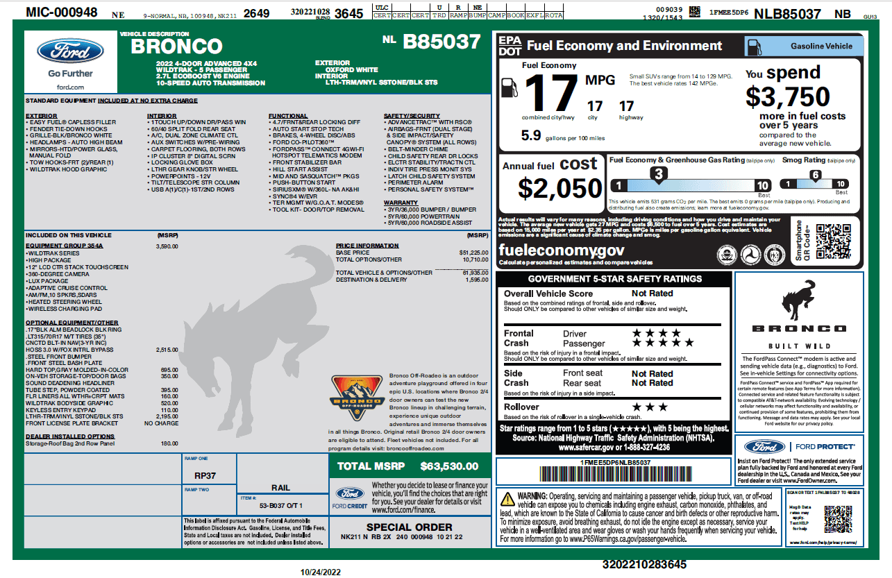 Ford Bronco build week 10/24 Window Sticker.PNG