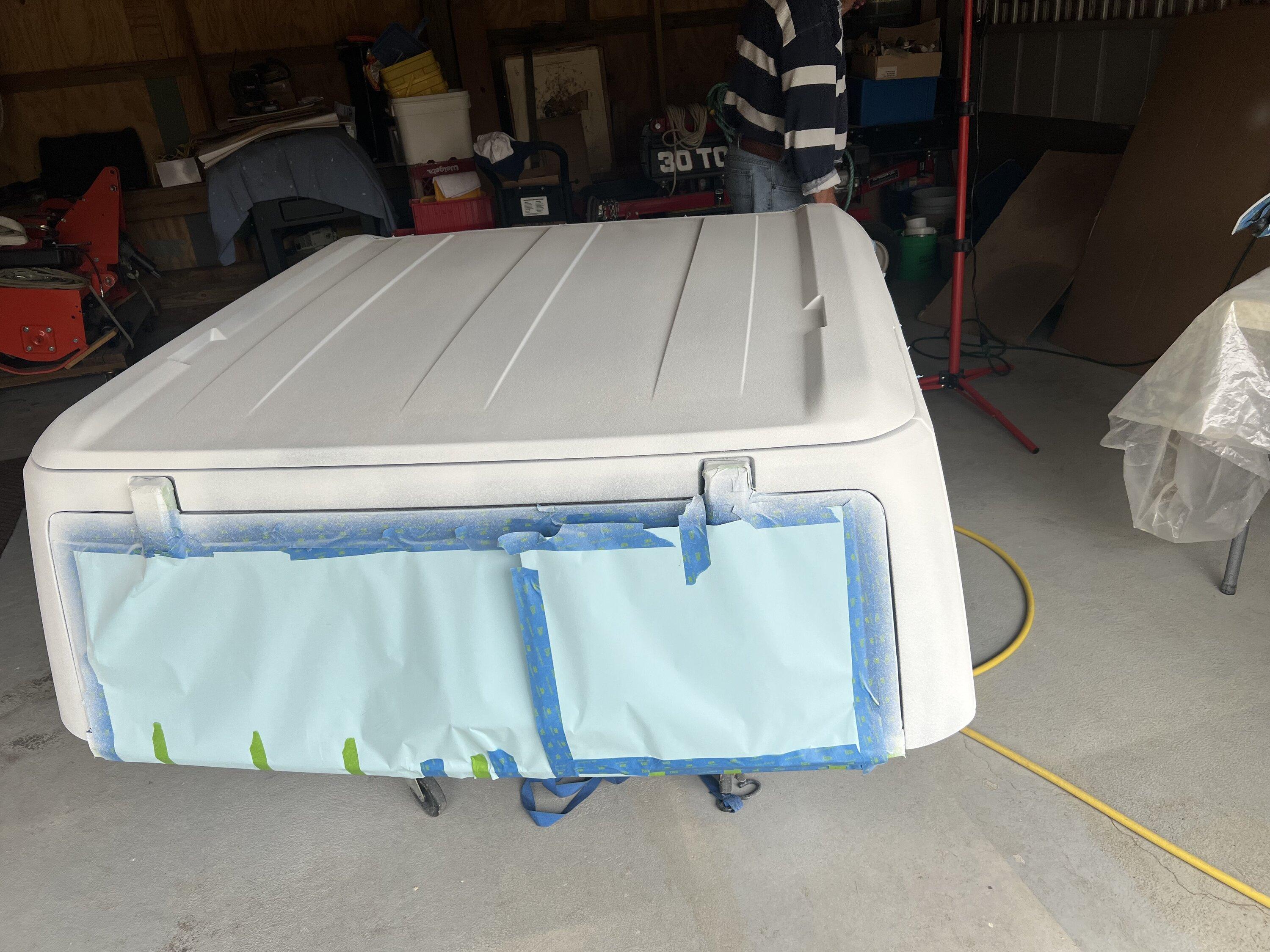 Ford Bronco MIC hard top painted white using Raptor Spray Liner:  DIY how-to and photos IMG_8095
