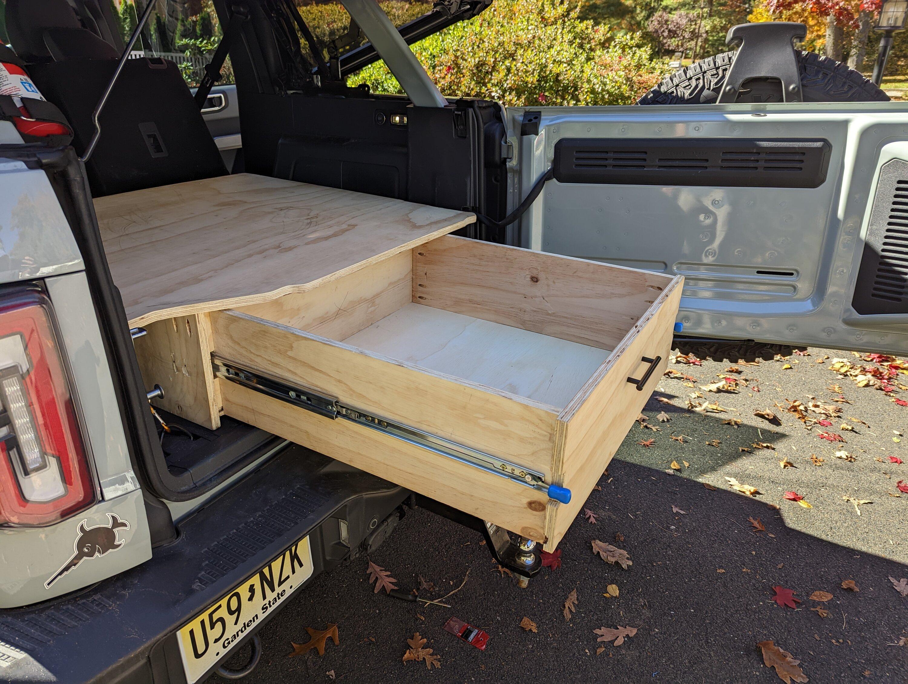 Built My Own Rear Cargo Storage Security Drawer | Bronco6G - 2021+ Ford ...