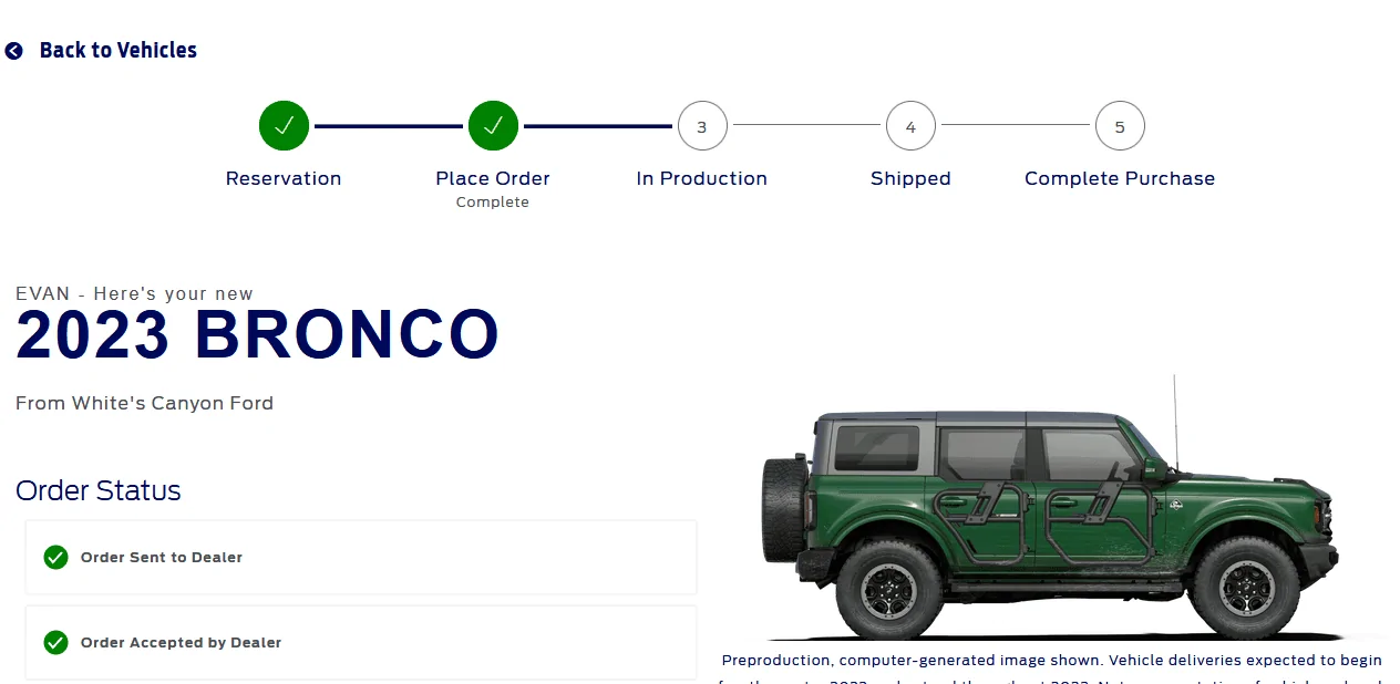 Ford Bronco Order placement 1666974932435