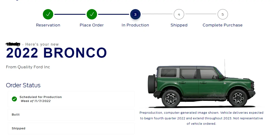 Ford Bronco 11/7/22 Build Week w/ Spreadsheet 1667244697116
