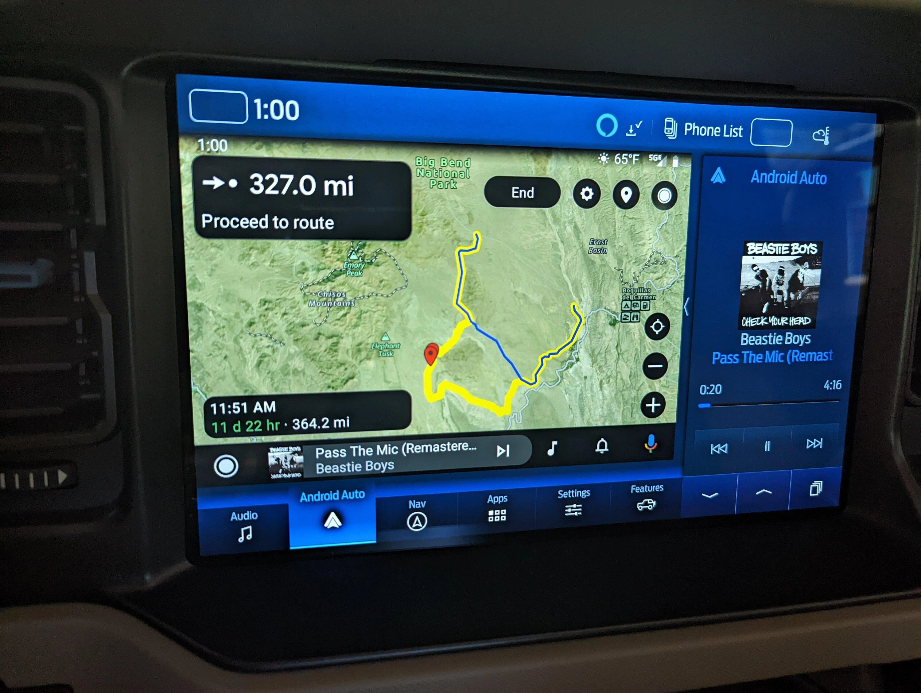Ford Bronco Gaia on Android Auto PXL_20221019_180050570