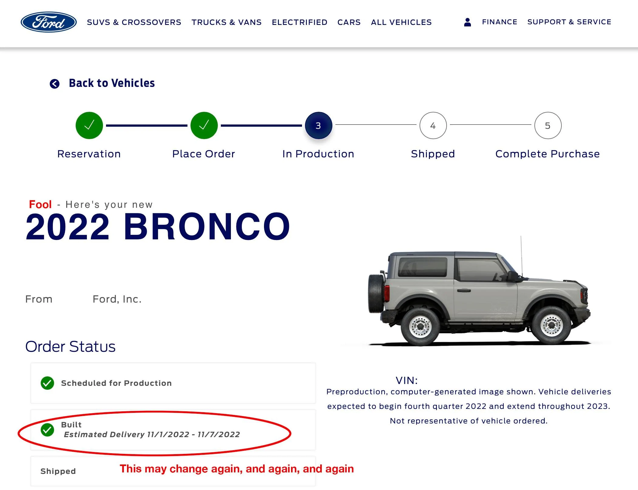 Ford Bronco 8/8/22 Build Week Group. Bronco-Promises