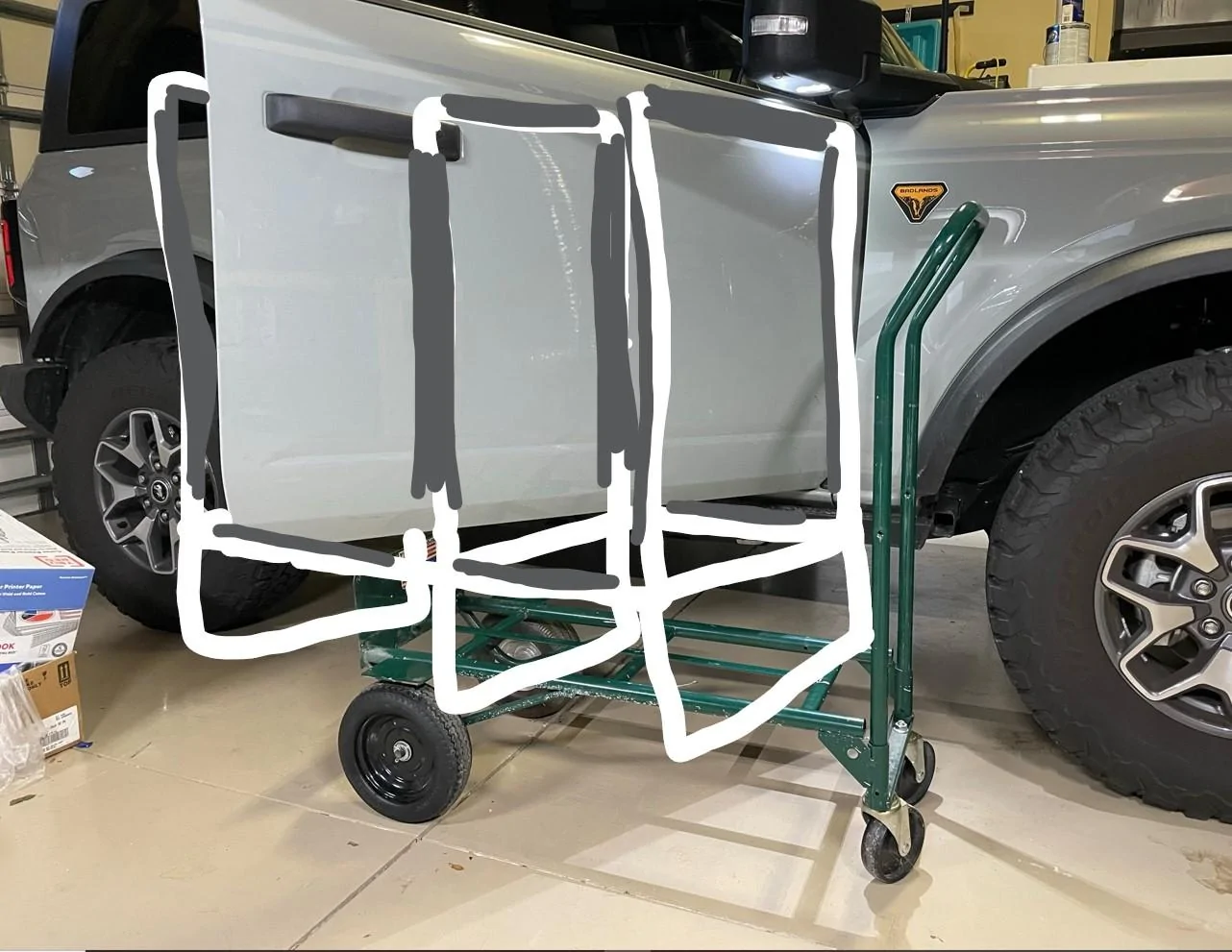 PVC frame to set on dolly cart w approx dimensions.webp