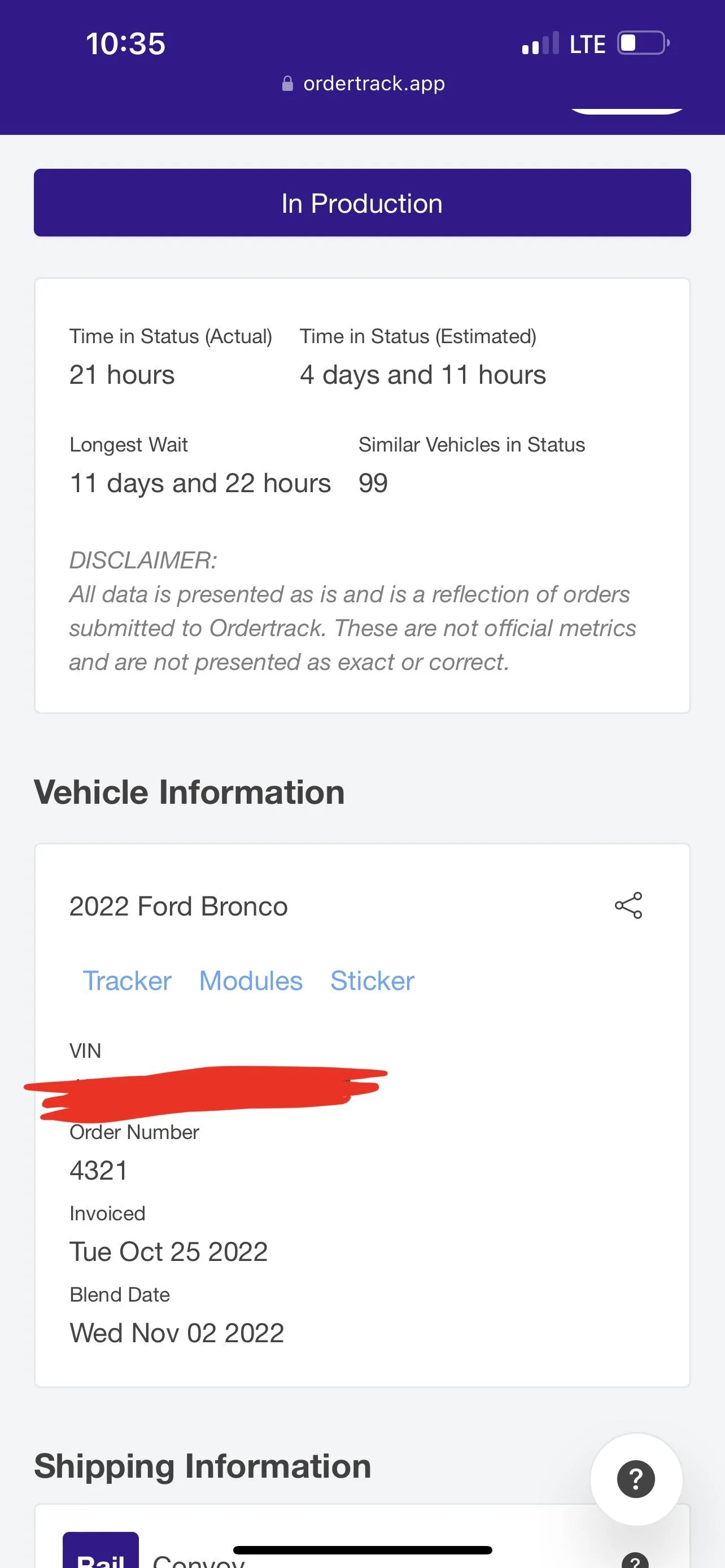 Ford Bronco 10/31/2022 build week group 08A44313-99DF-4BD4-8C91-C548640089E7