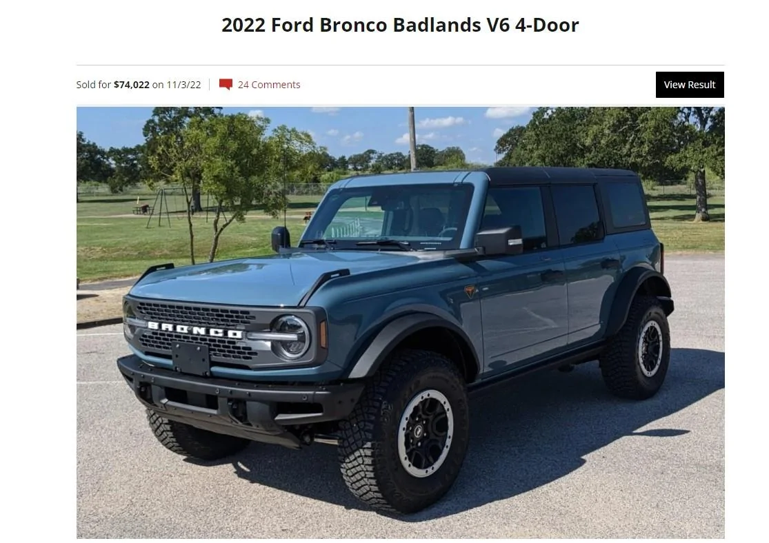 Ford Bronco Prices are starting to drop! CRSLTxy