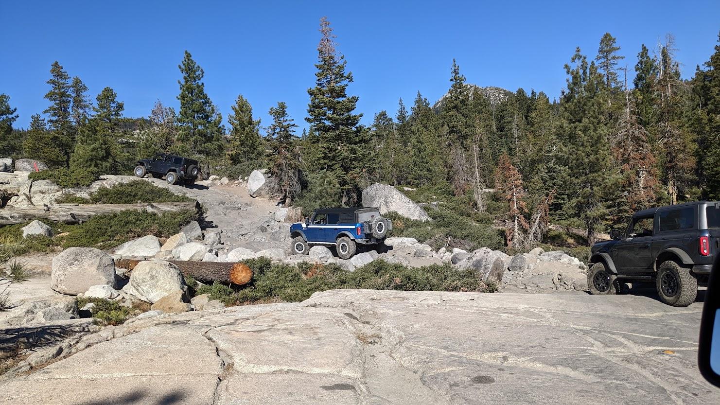 Ford Bronco Group of Broncos on Rubicon Trail Loon Lake to Little Sluice PXL_20221030_184314817