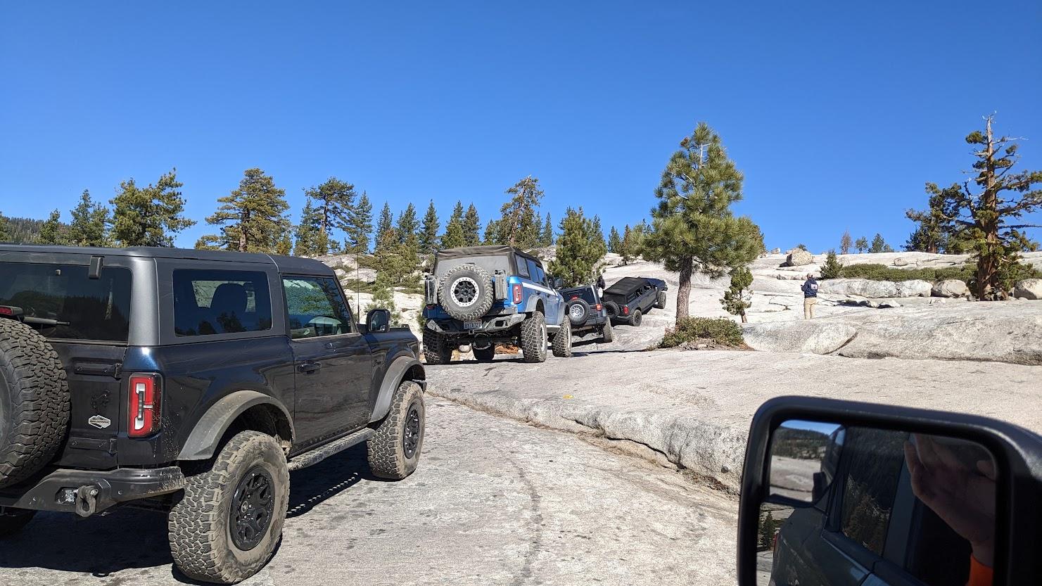 Ford Bronco Group of Broncos on Rubicon Trail Loon Lake to Little Sluice PXL_20221030_182832054