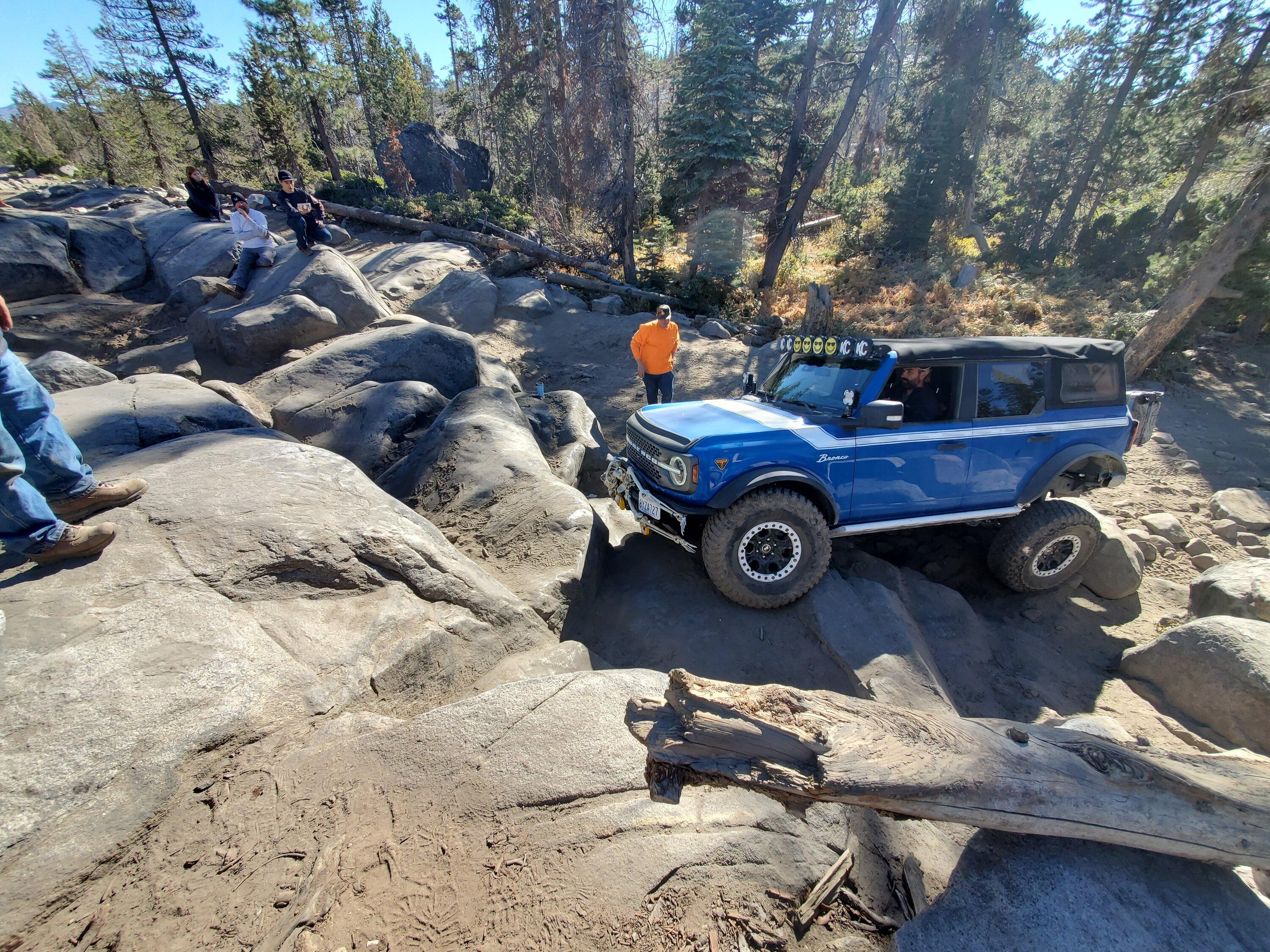 Ford Bronco Group of Broncos on Rubicon Trail Loon Lake to Little Sluice 20221030_140353