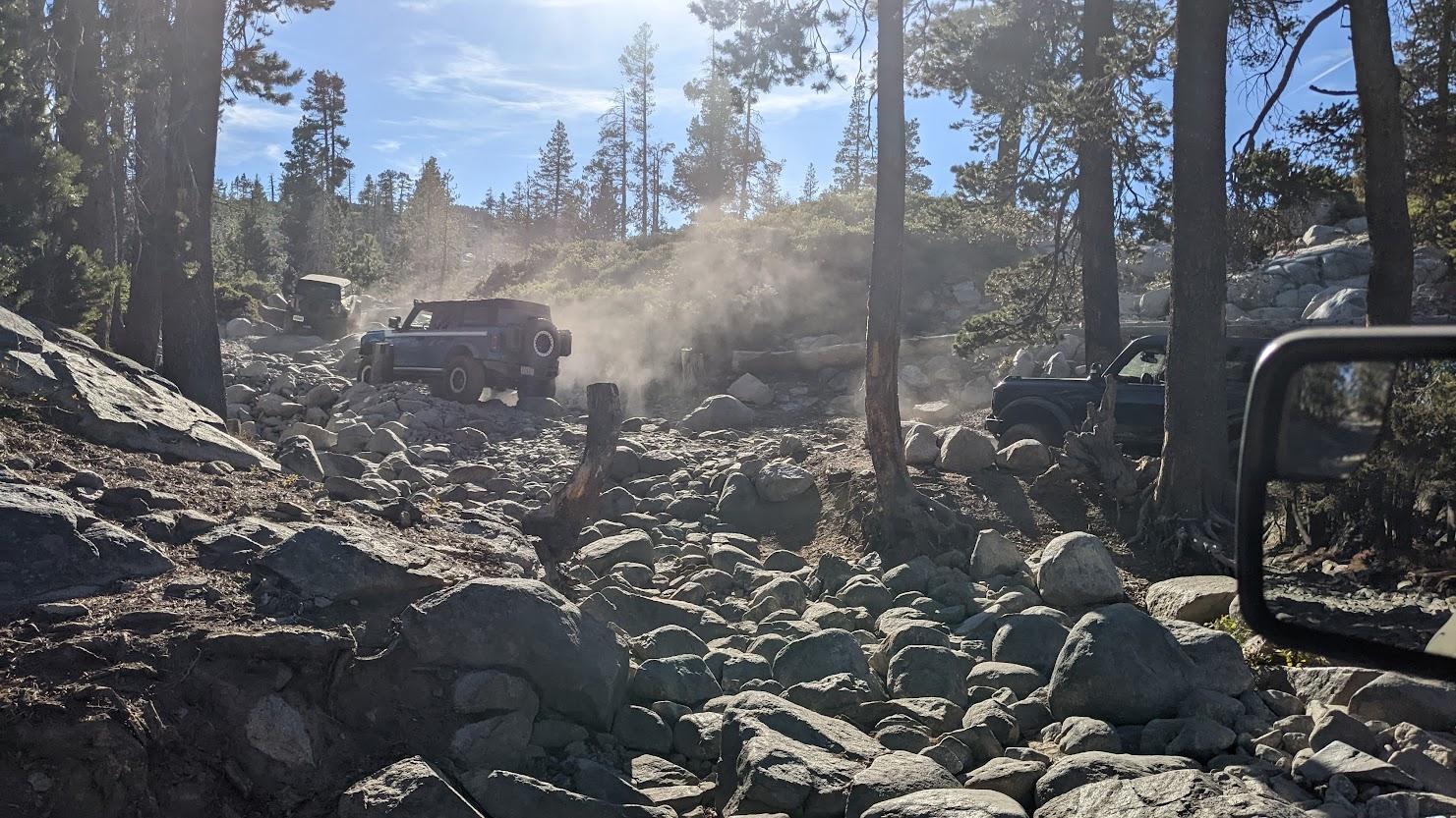 Ford Bronco Group of Broncos on Rubicon Trail Loon Lake to Little Sluice PXL_20221030_223317166.MP