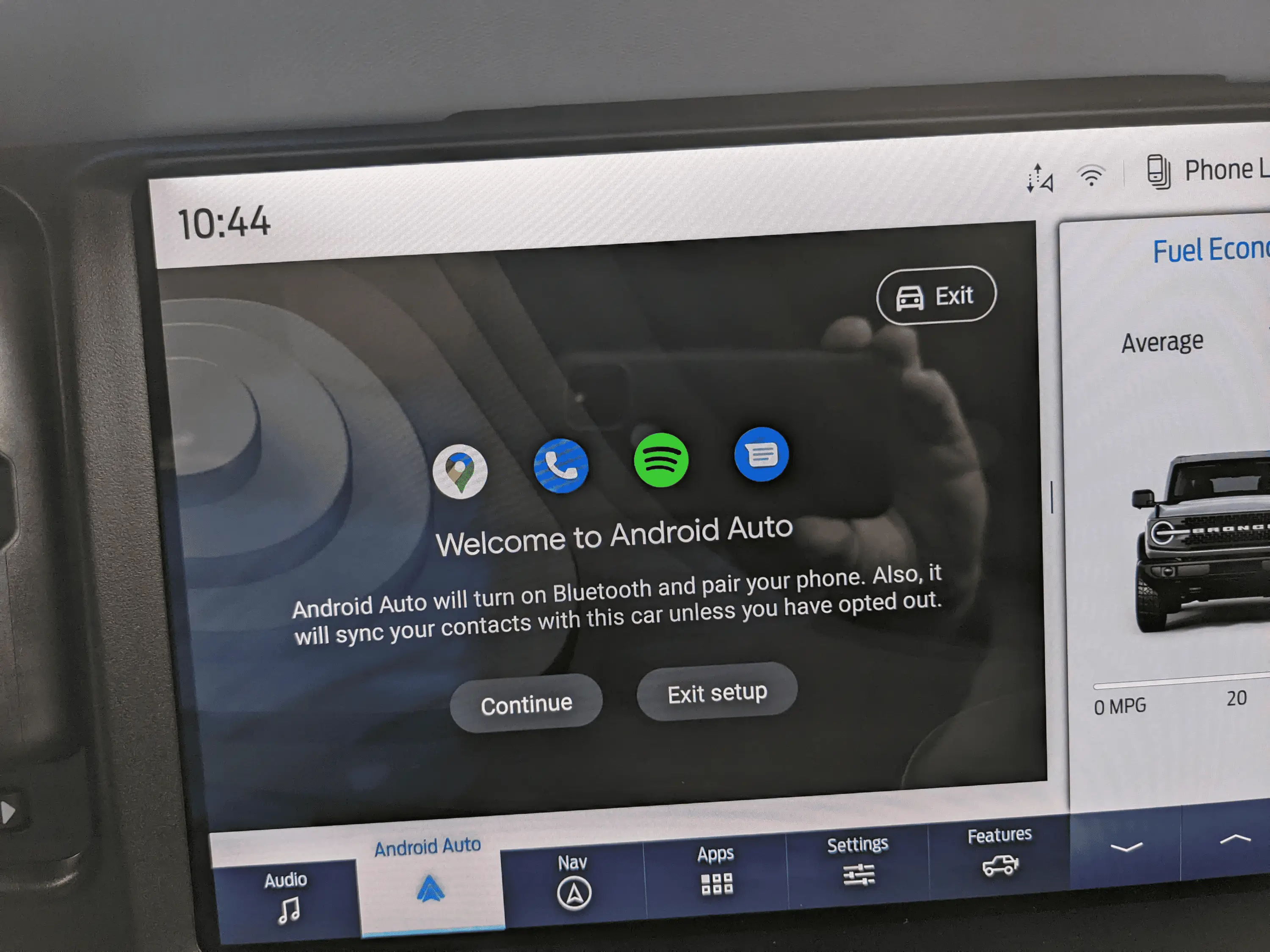 Ford Bronco Android Auto wireless setup fails 1667840715818