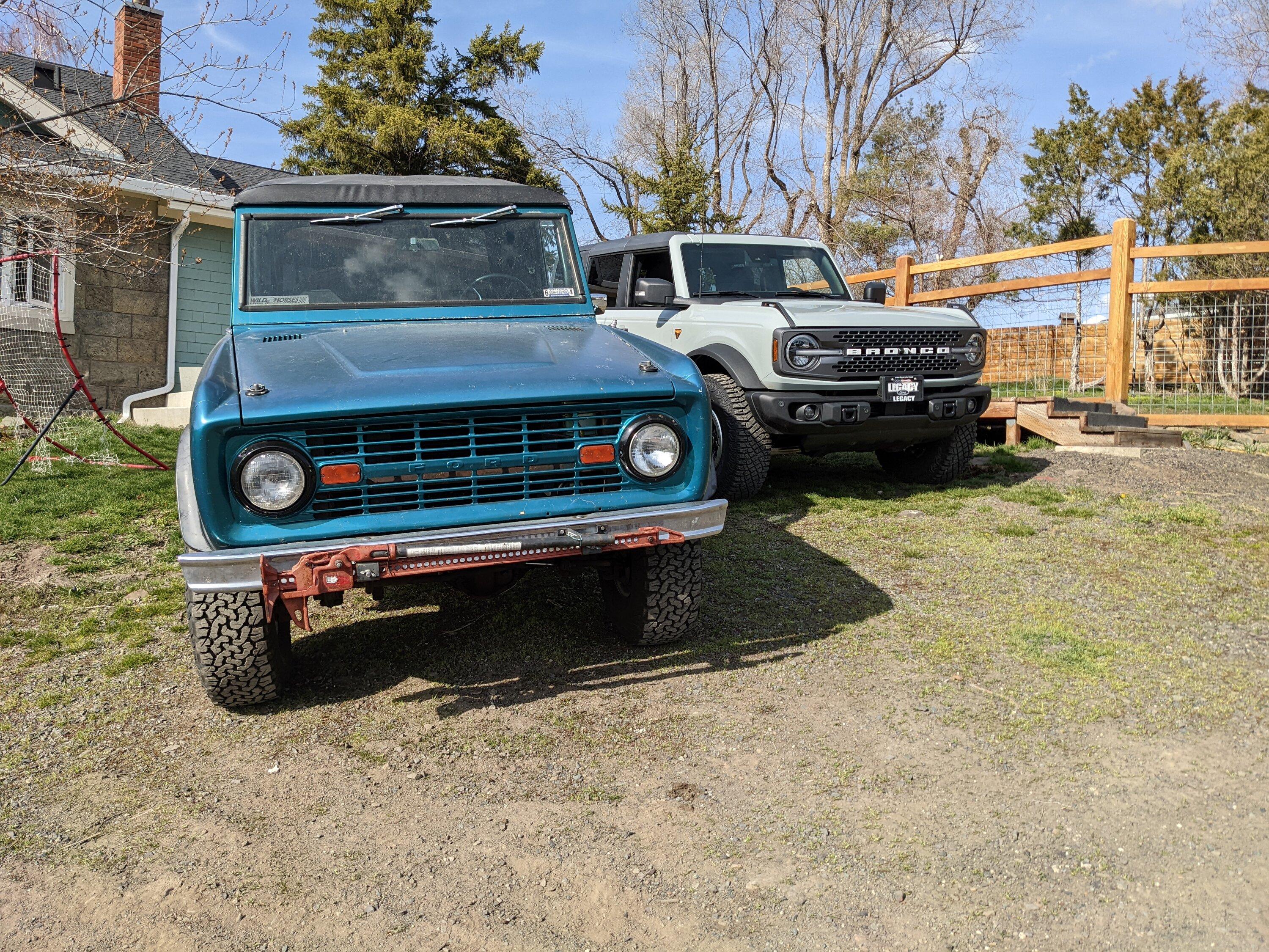 Ford Bronco Past and Present Side by Side: 1970 & 2022 Broncos PXL_20220424_233704385