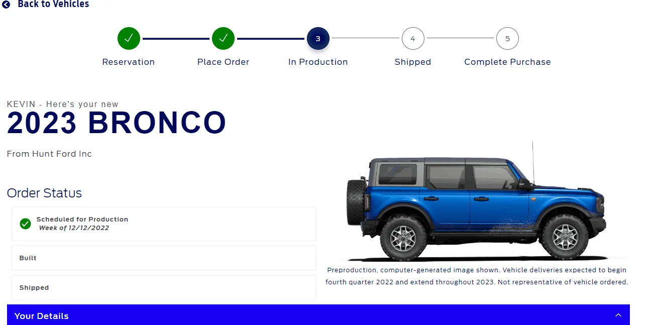 Ford Bronco Bronco Scheduling 11/3- Supposedly happening... build dec 12 week